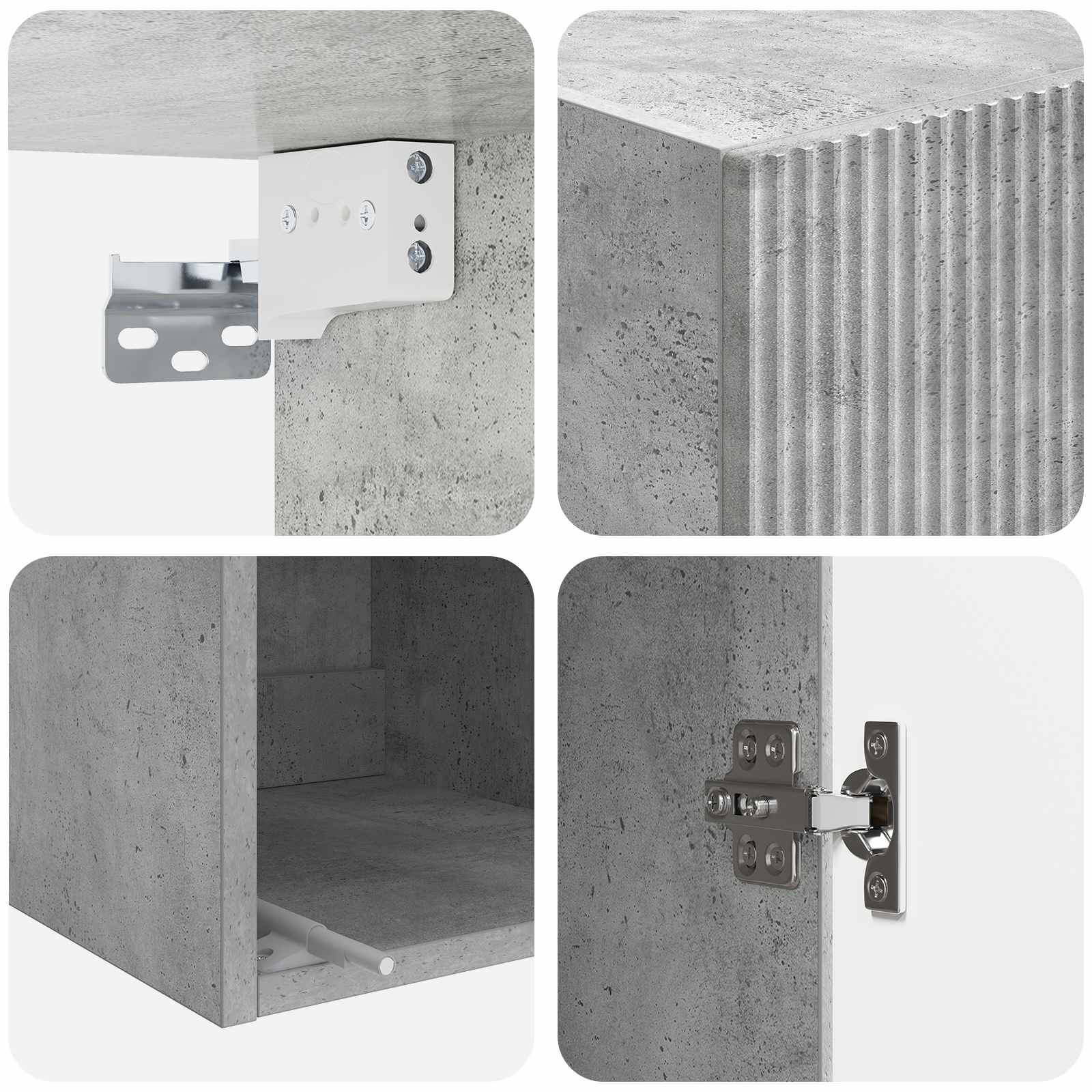 Armoire Murale Gris béton 33 x 34,5 x 90 cm Bois d'ingénierie - XIOS