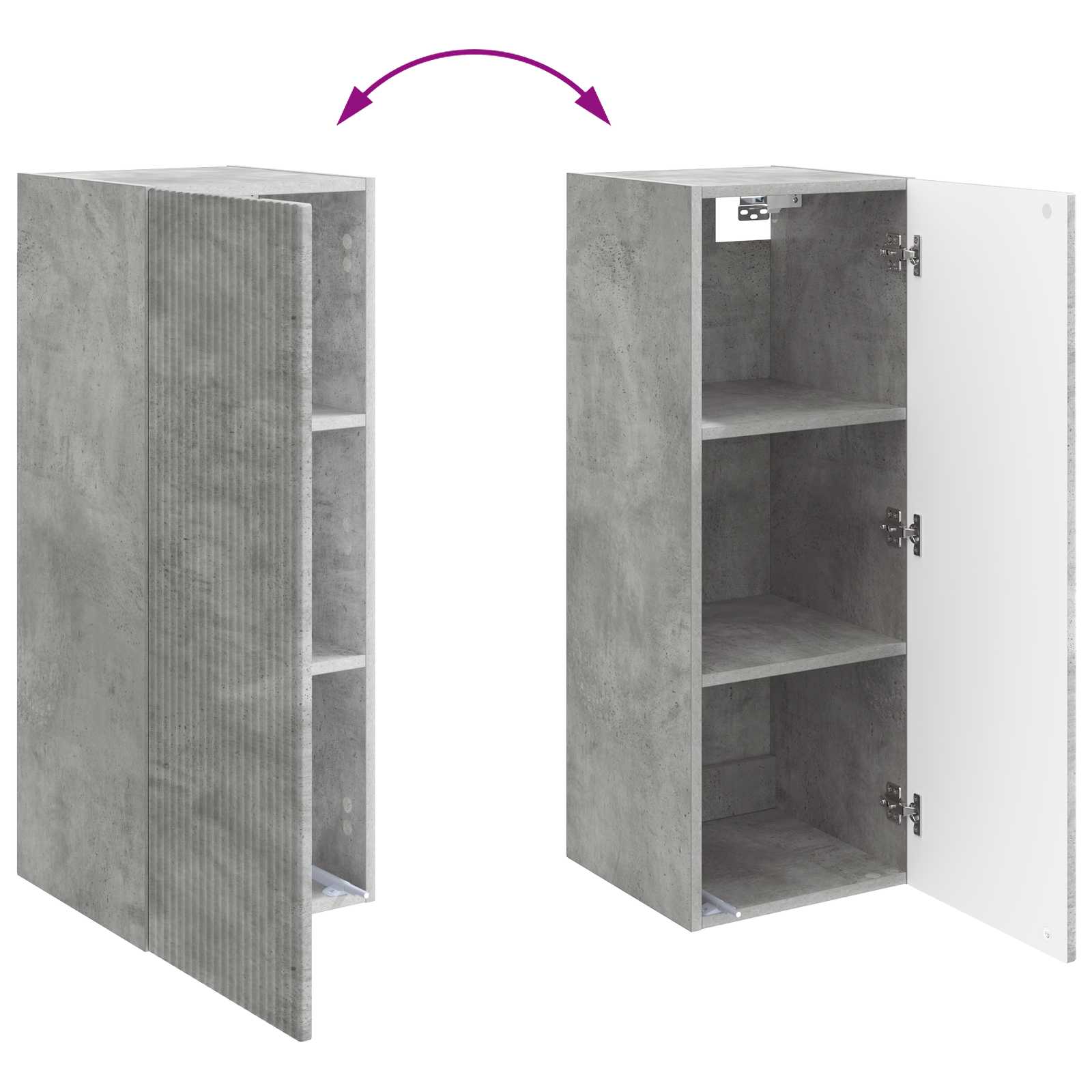 Armoire Murale Gris béton 33 x 34,5 x 90 cm Bois d'ingénierie - XIOS