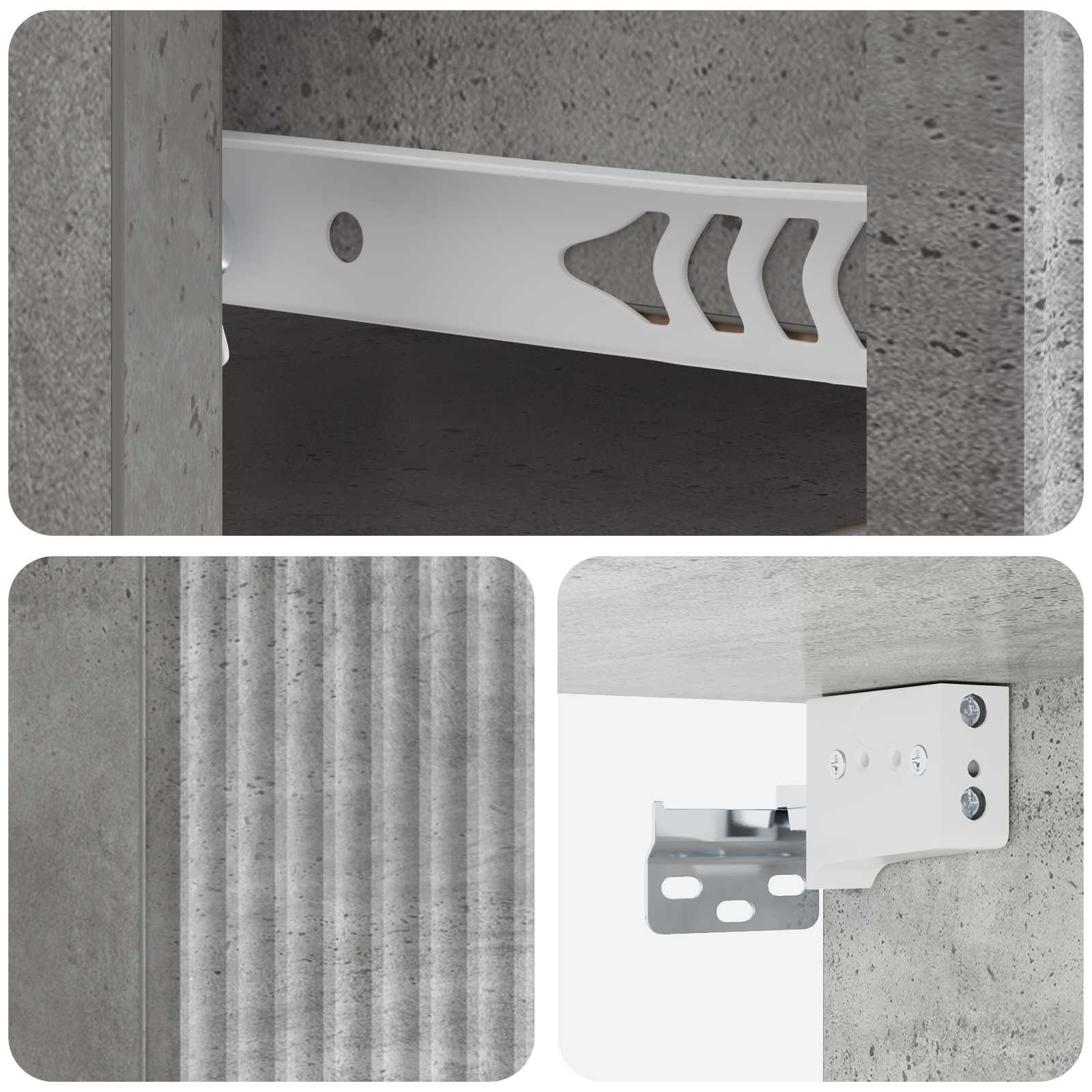 Cabinet de chevet mural 2 pcs Gris béton 33 x 34,5 x 20 cm - XIOS