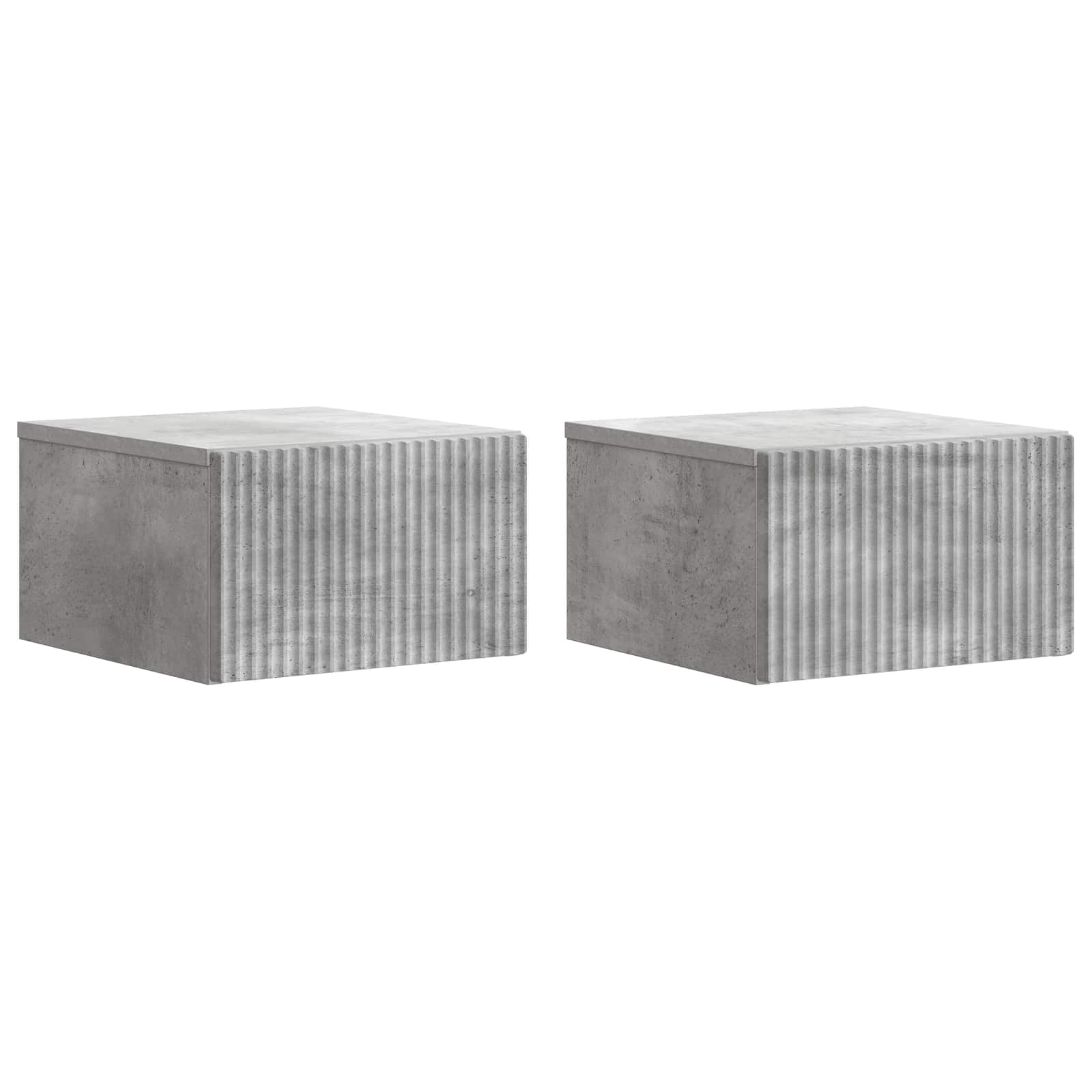 Cabinet de chevet mural 2 pcs Gris béton 33 x 34,5 x 20 cm - XIOS