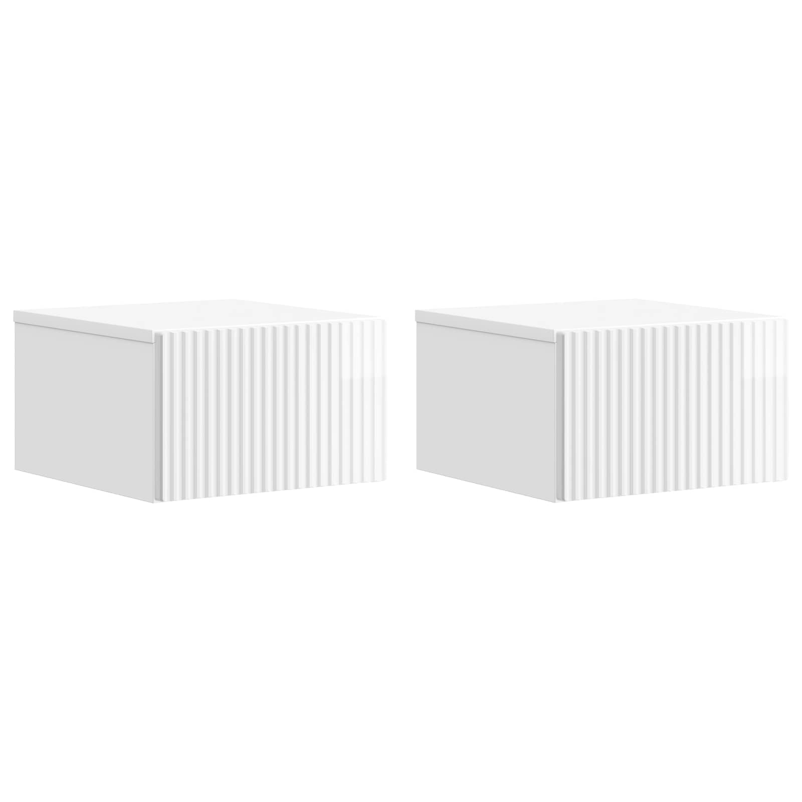 Cabinet de chevet mural 2 pcs Blanc brillant 33 x 34,5 x 20 cm - XIOS