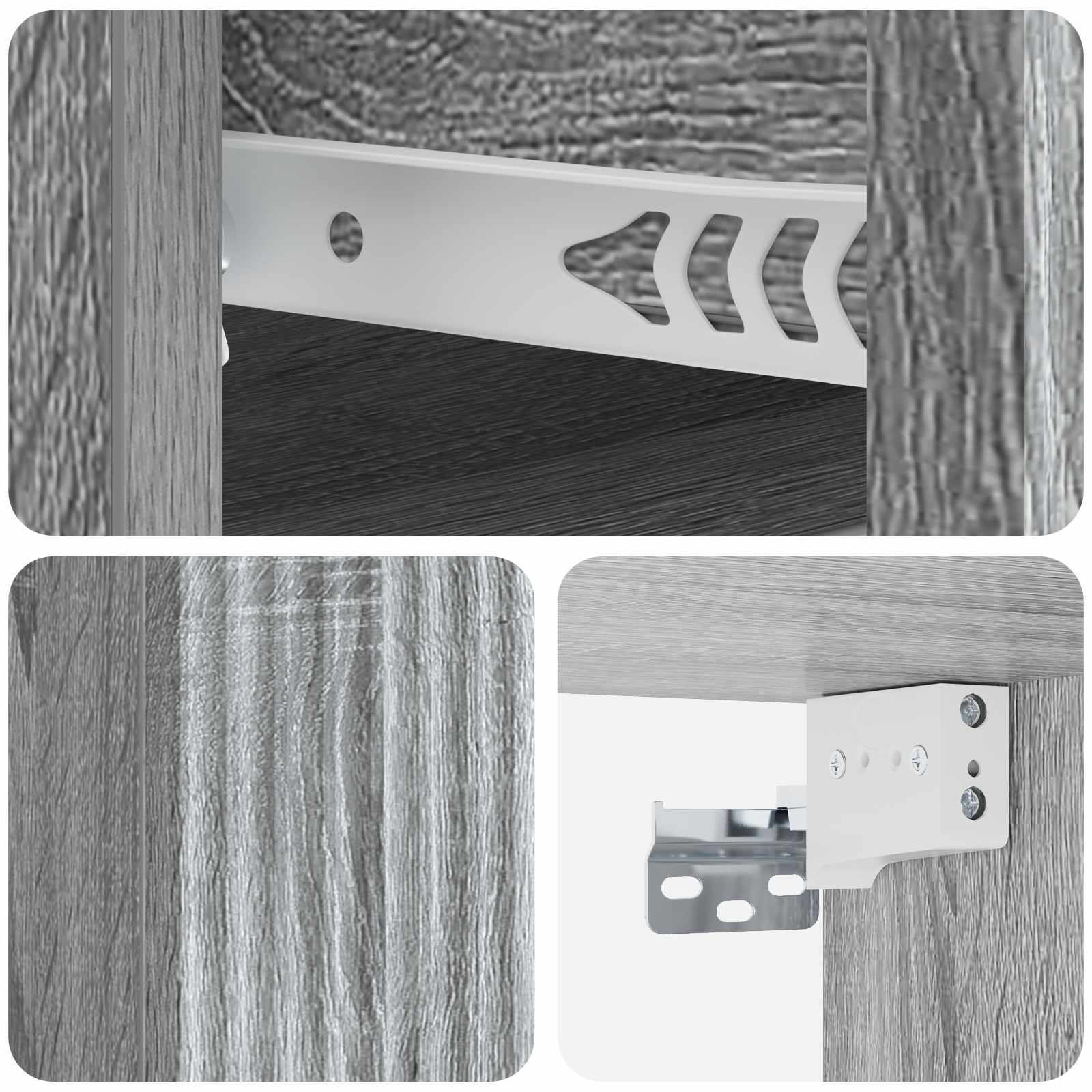 Cabinet de chevet mural 2 pcs Sonoma gris 33 x 34,5 x 20 cm - XIOS