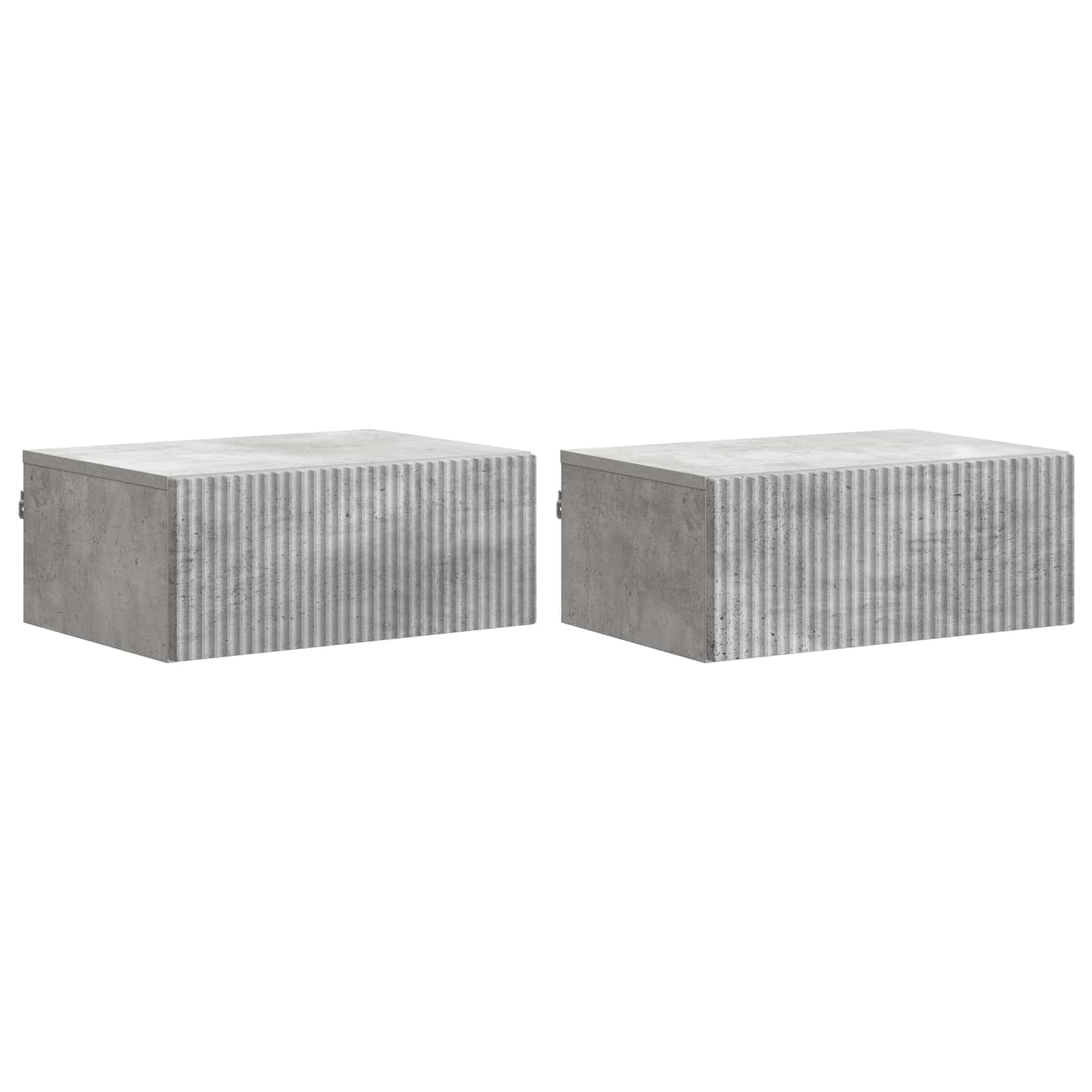 Cabinet de chevet mural 2 pcs Gris béton 49 x 34,5 x 20 cm - XIOS