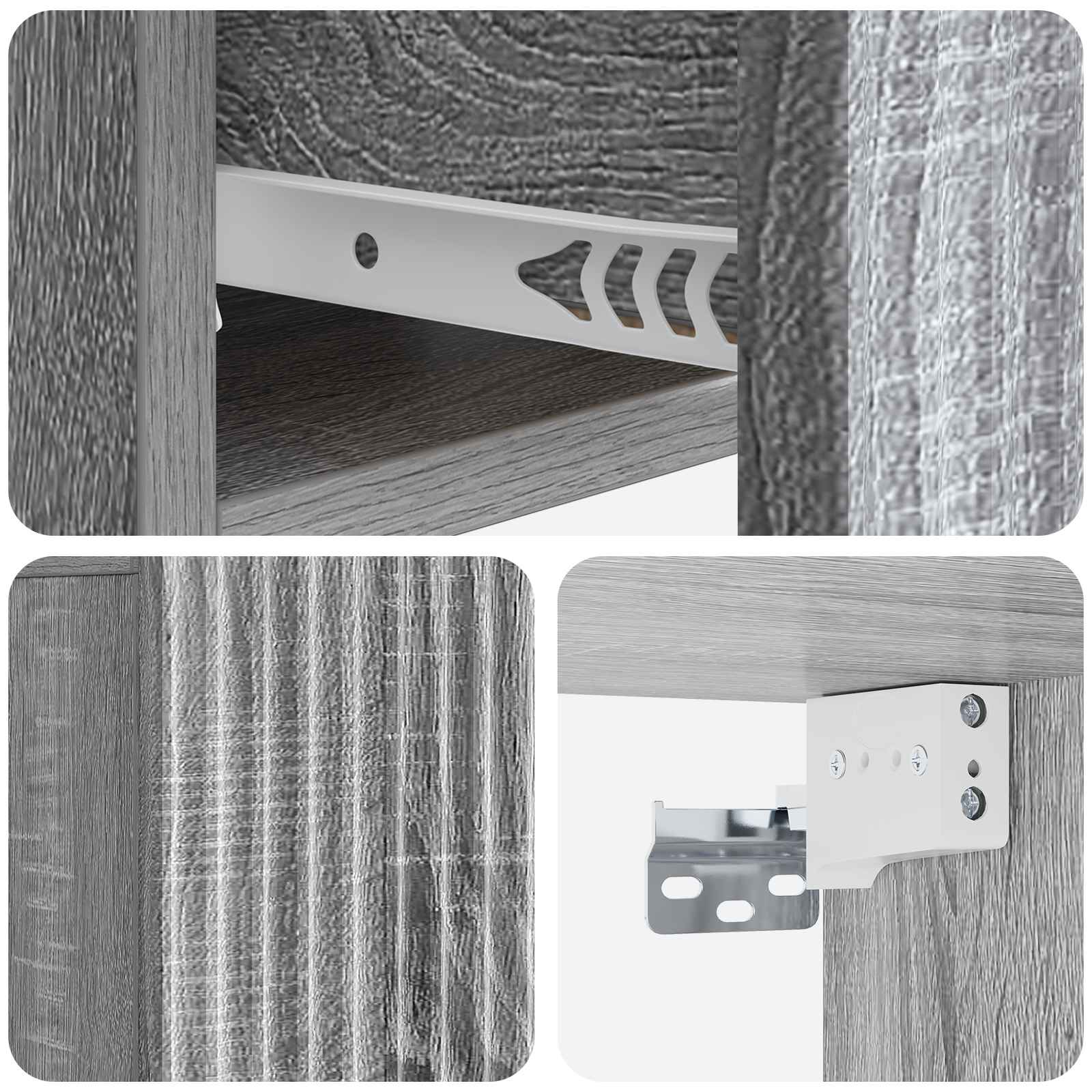 Cabinet de chevet mural 2 pcs Sonoma gris 49 x 34,5 x 20 cm - XIOS