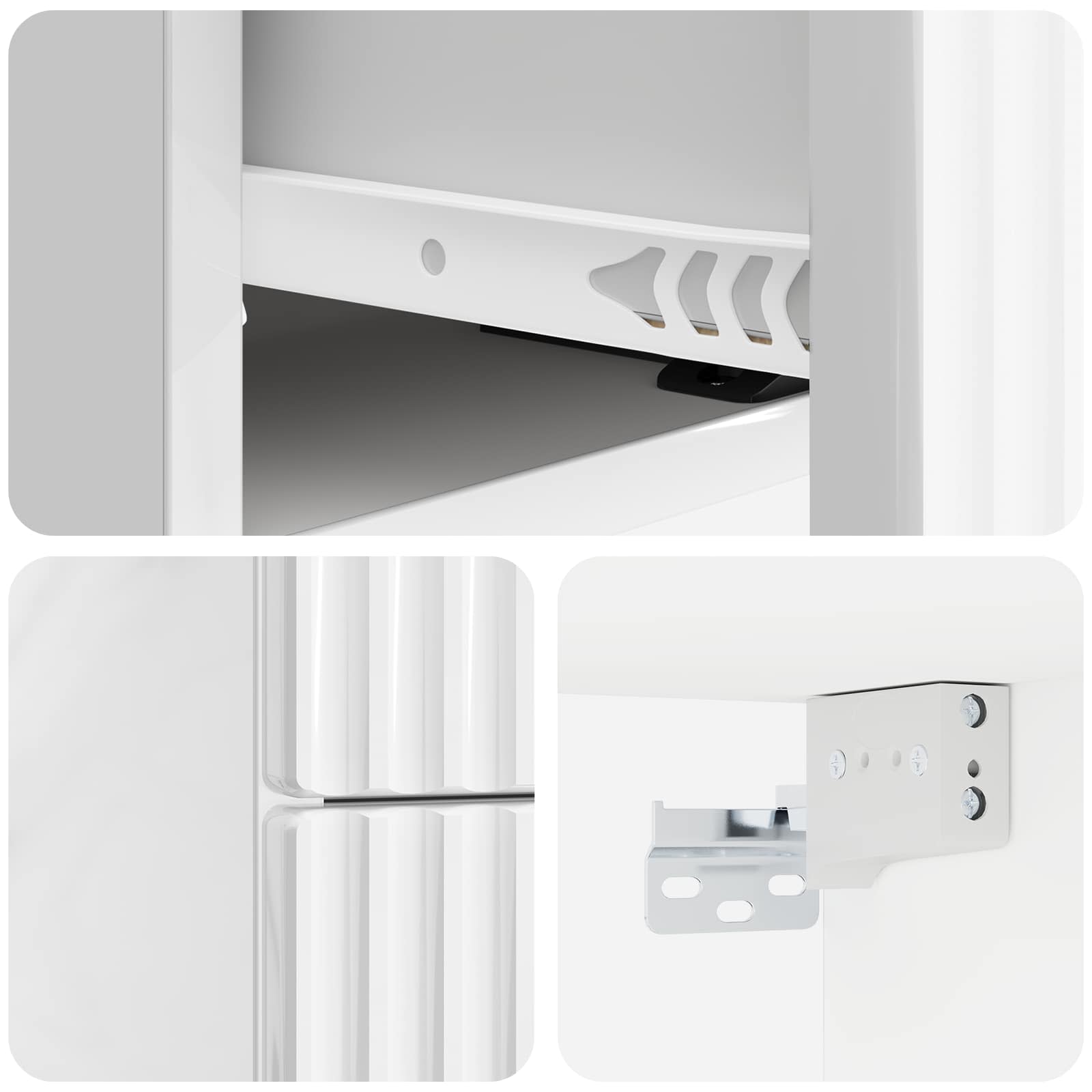 Cabinet de chevet mural 2 pcs Blanc brillant 33 x 34,5 x 40 cm - XIOS