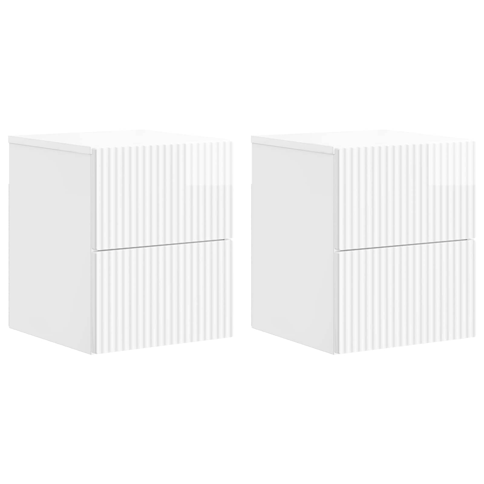 Cabinet de chevet mural 2 pcs Blanc brillant 33 x 34,5 x 40 cm - XIOS