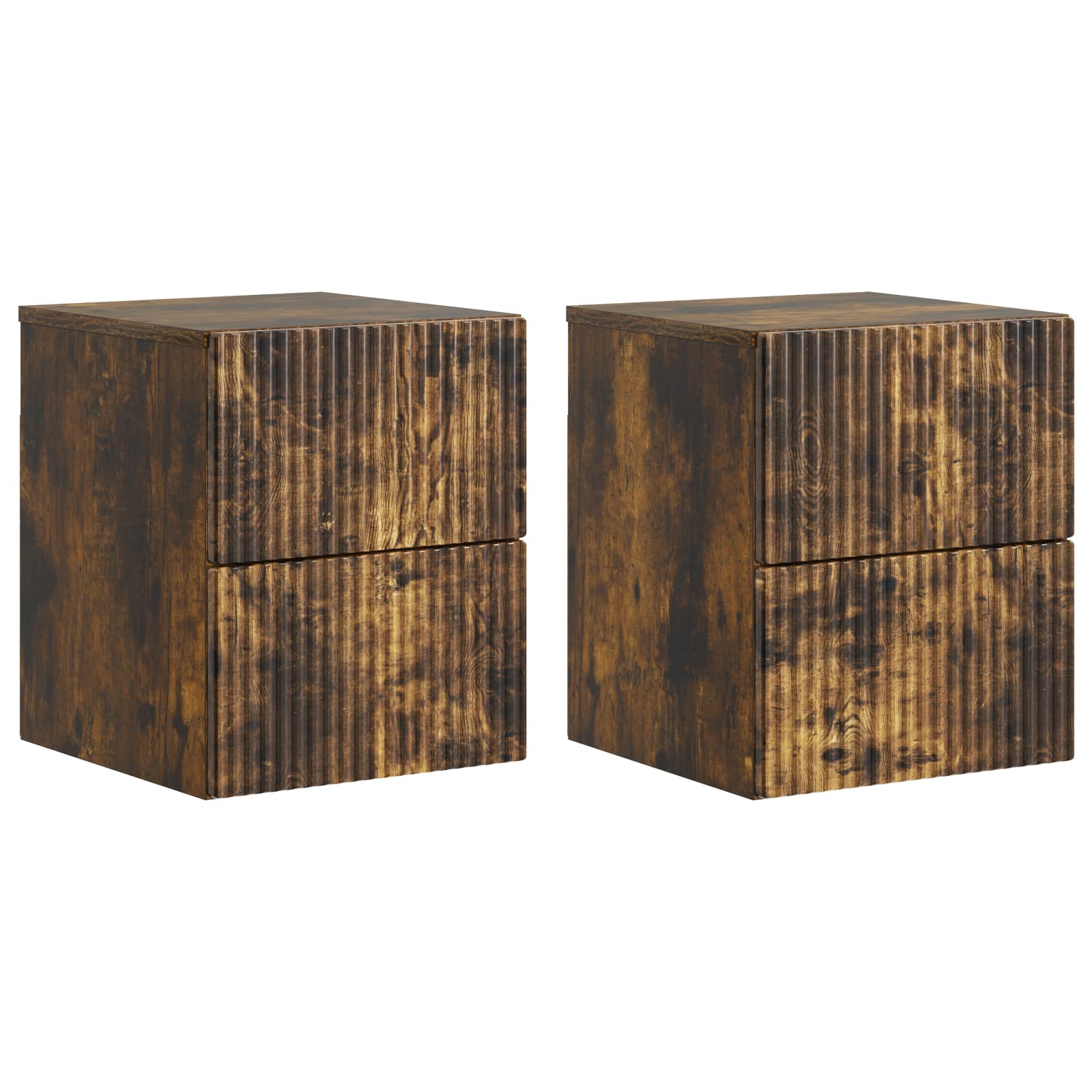 Cabinet de chevet mural 2 pcs Chêne fumé 33 x 34,5 x 40 cm - XIOS