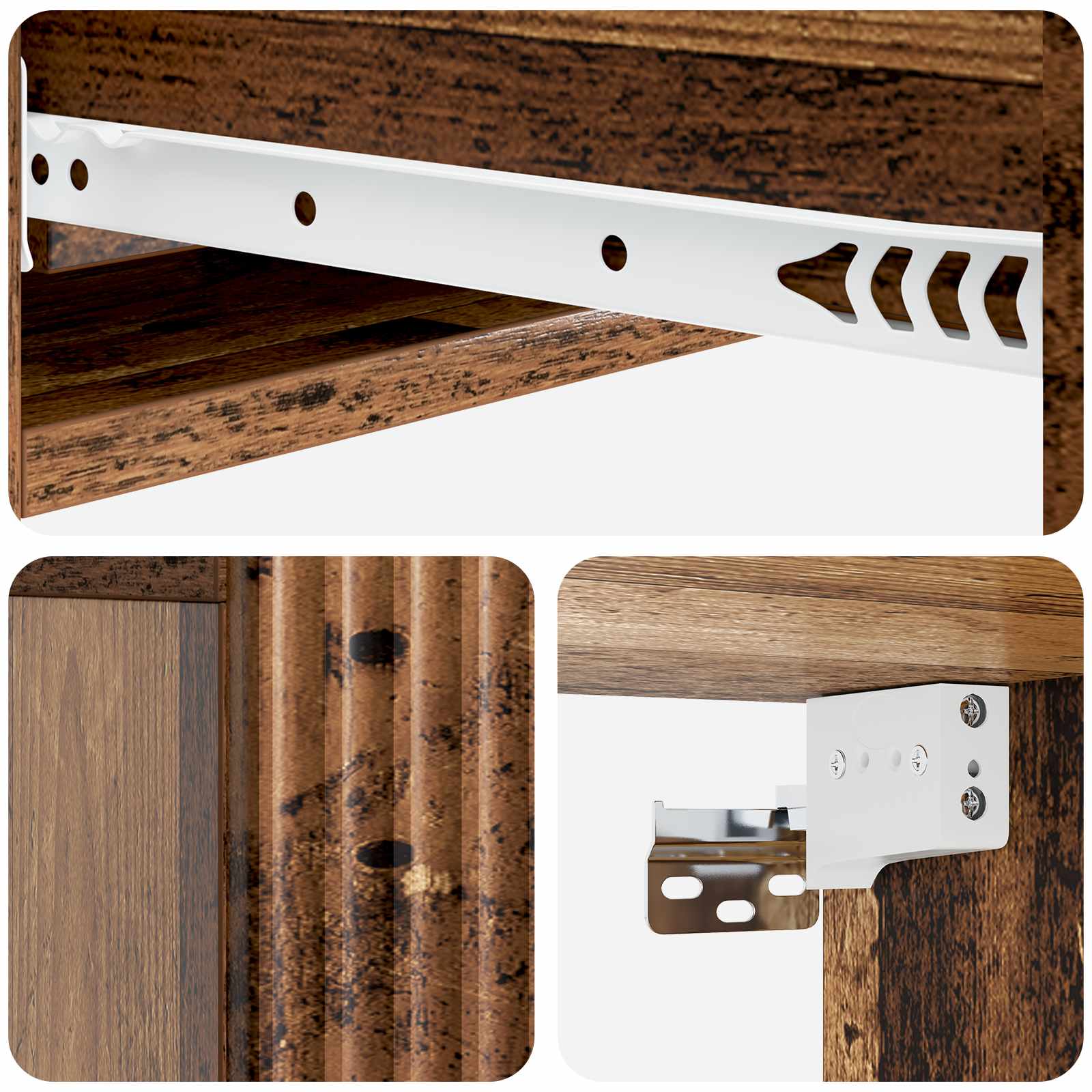 Table d'appoint murale Bois ancien 87,5 x 34,5 x 17 cm - XIOS