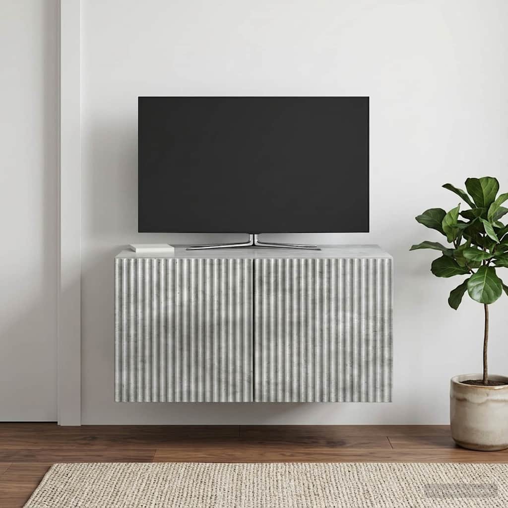 Meuble TV mural Gris béton 59,5 x 41 x 30 cm Bois d'ingénierie - XIOS