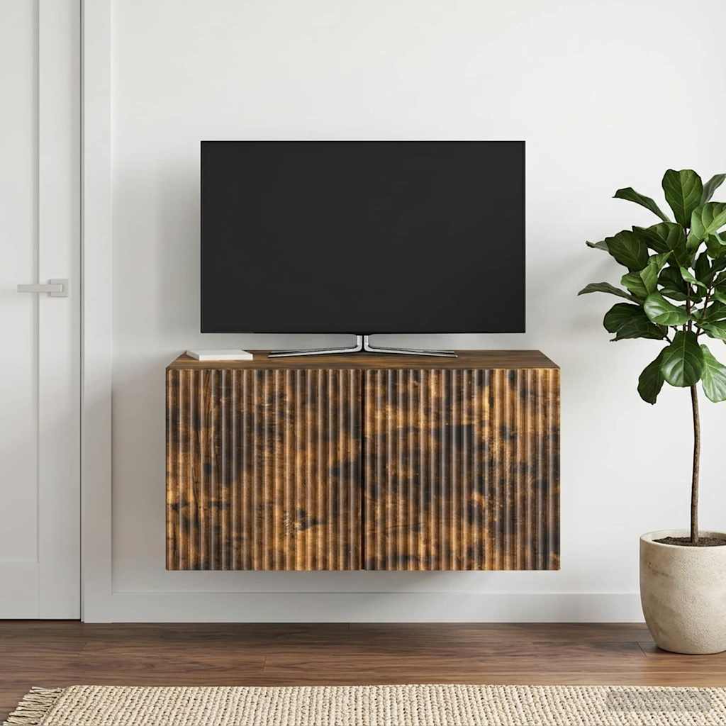 Meuble TV mural Chêne fumé 59,5 x 41 x 30 cm Bois d'ingénierie - XIOS