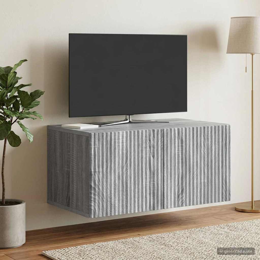 Meuble TV mural Sonoma gris 59,5 x 41 x 30 cm Bois d'ingénierie - XIOS