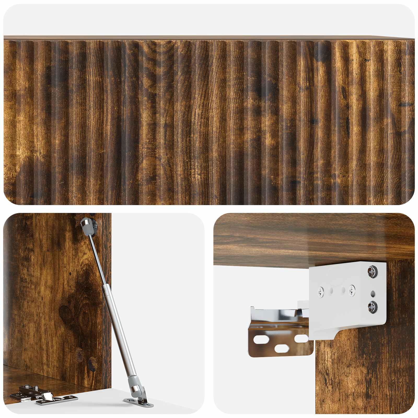 Meuble TV mural Chêne fumé 78,5 x 41 x 30 cm Bois d'ingénierie - XIOS