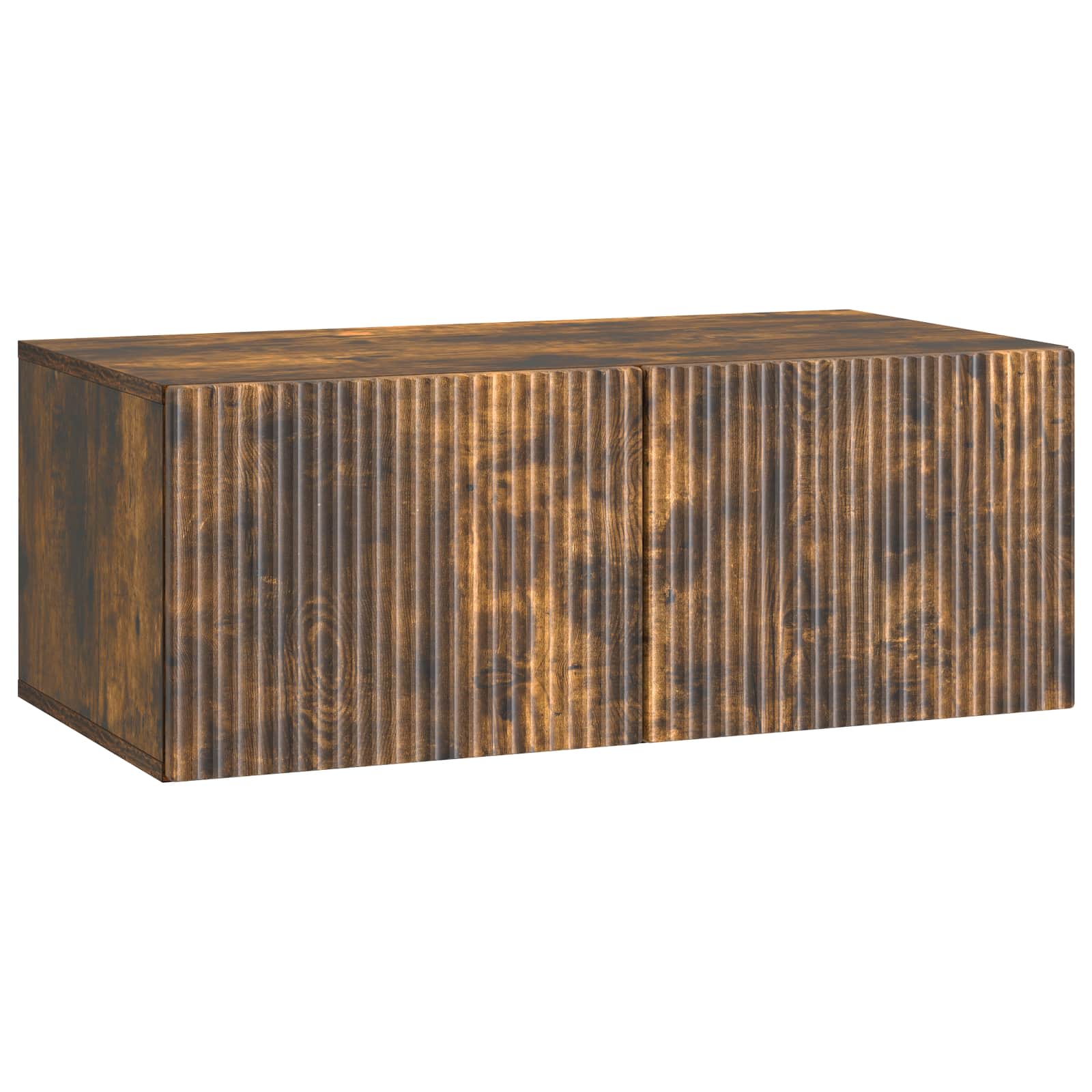 Meuble TV mural Chêne fumé 78,5 x 41 x 30 cm Bois d'ingénierie - XIOS