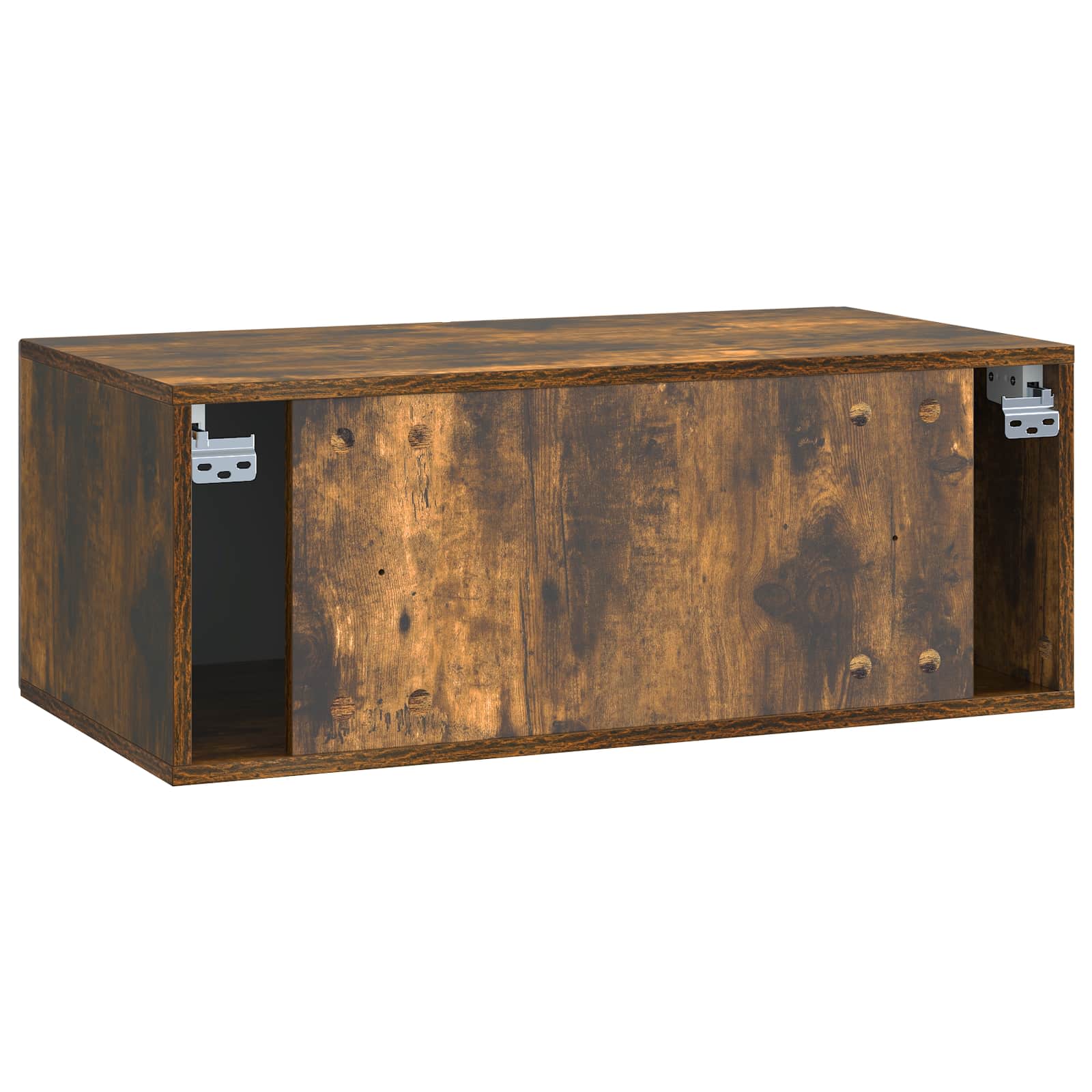 Meuble TV mural Chêne fumé 78,5 x 41 x 30 cm Bois d'ingénierie - XIOS