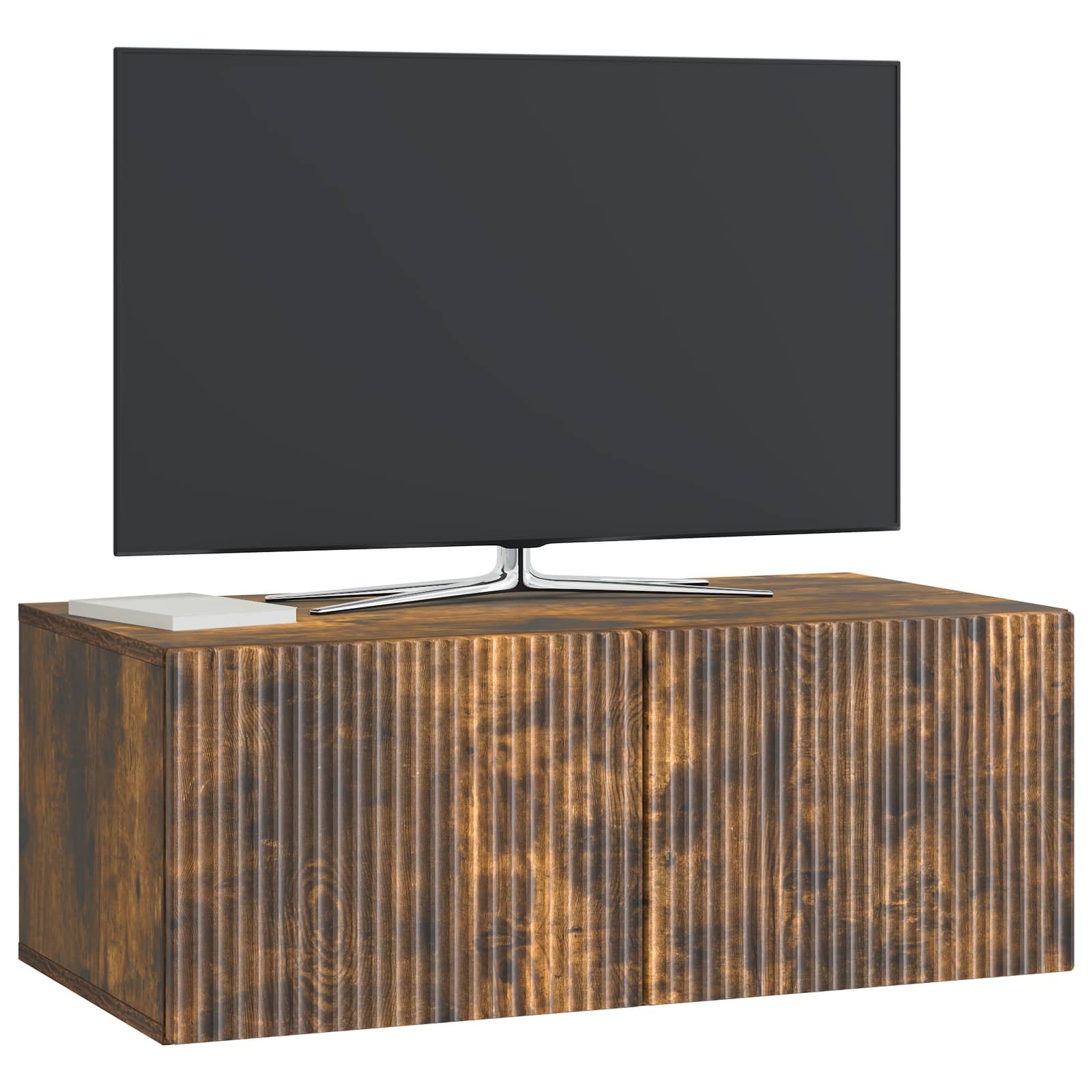 Meuble TV mural Chêne fumé 78,5 x 41 x 30 cm Bois d'ingénierie - XIOS