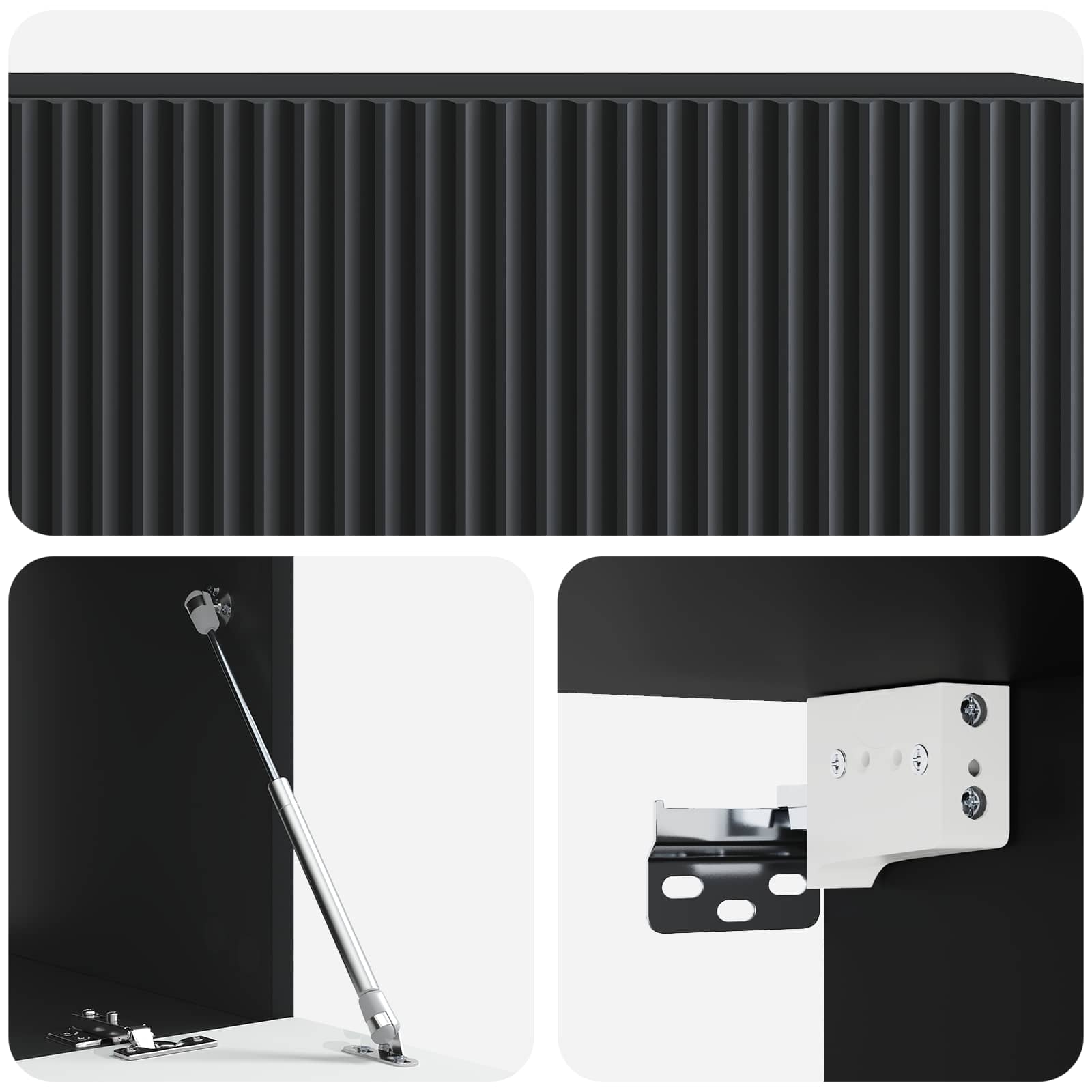 Meuble TV mural Noir 98 x 41 x 30 cm Bois d'ingénierie - XIOS