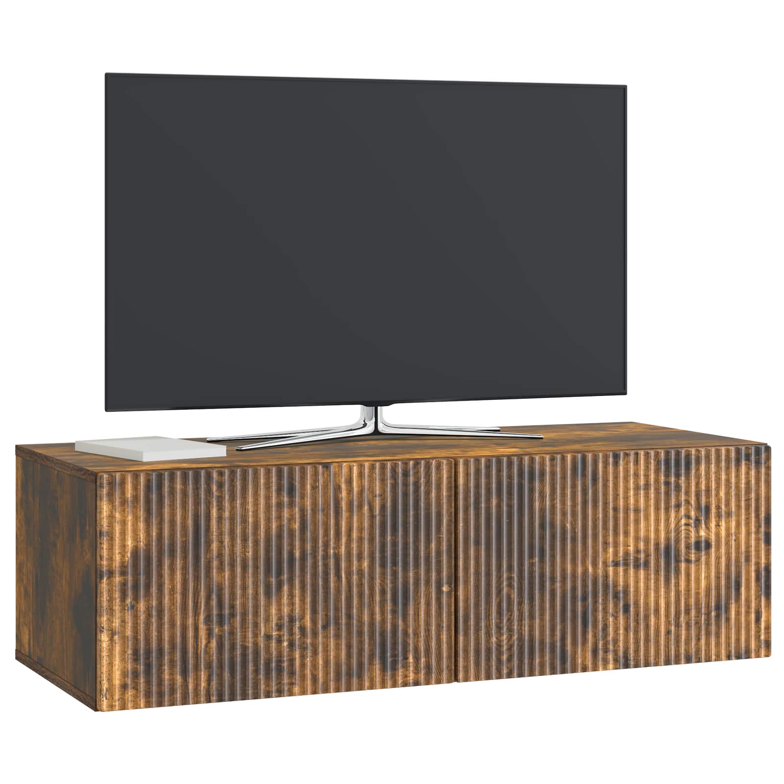 Meuble TV mural Chêne fumé 98 x 41 x 30 cm Bois d'ingénierie - XIOS