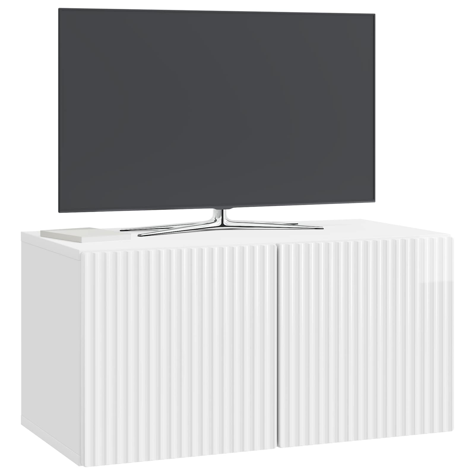 Meuble TV mural Montage mural Blanc brillant 59,5 x 31 x 30 cm - XIOS