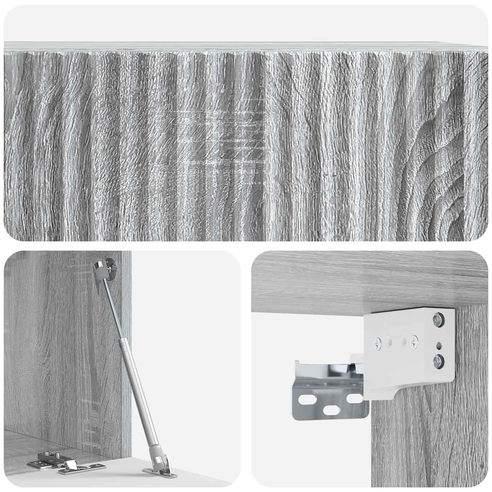 Meuble TV mural Sonoma gris 59,5 x 31 x 30 cm Bois d'ingénierie - XIOS