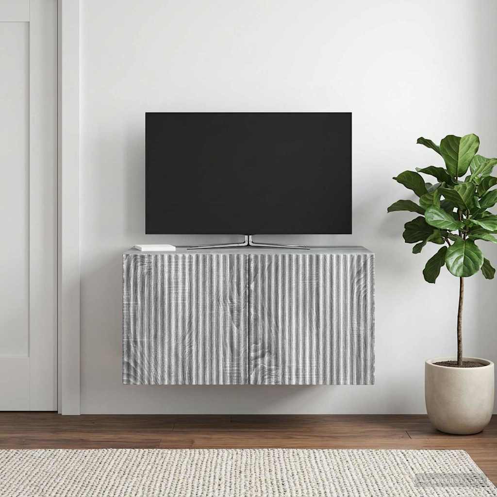 Meuble TV mural Sonoma gris 59,5 x 31 x 30 cm Bois d'ingénierie - XIOS