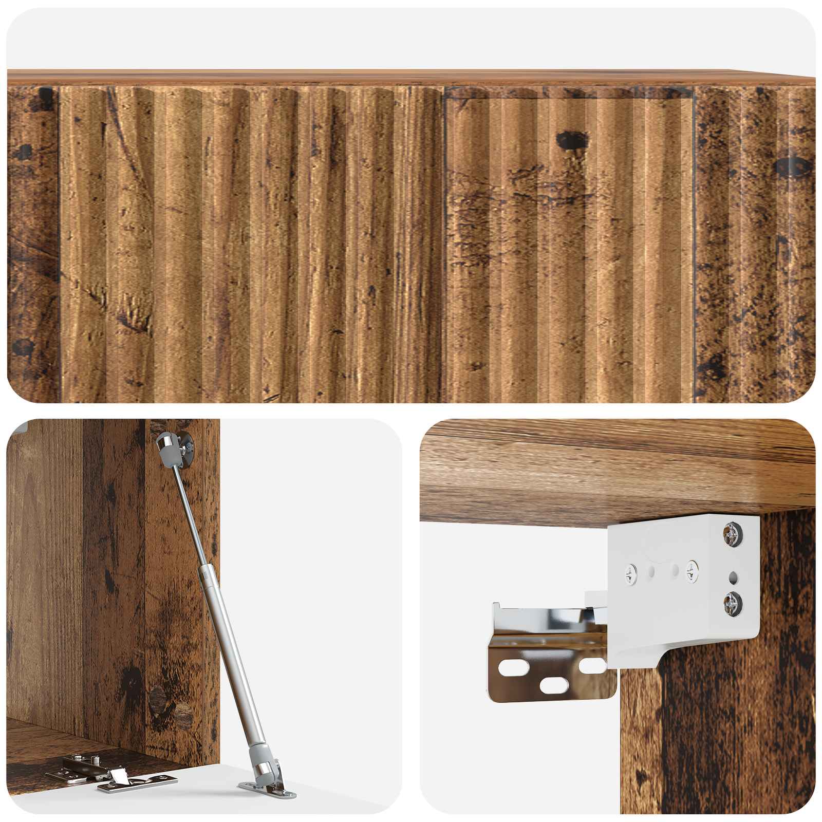 Meuble TV mural Bois ancien 59,5 x 31 x 30 cm Bois d'ingénierie - XIOS