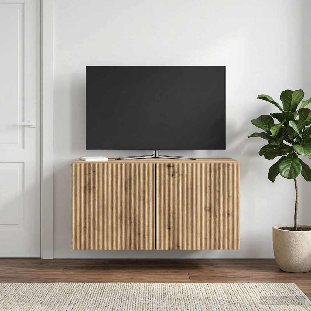 Meuble TV mural 59,5 x 31 x 30 cm Chêne artisanal - XIOS