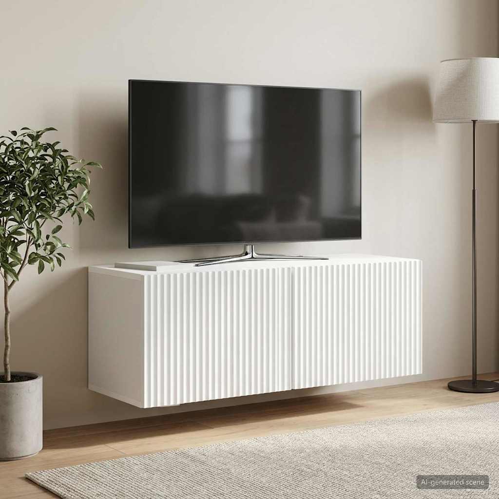 Meuble TV mural Blanc 78,5 x 31 x 30 cm Bois d'ingénierie - XIOS