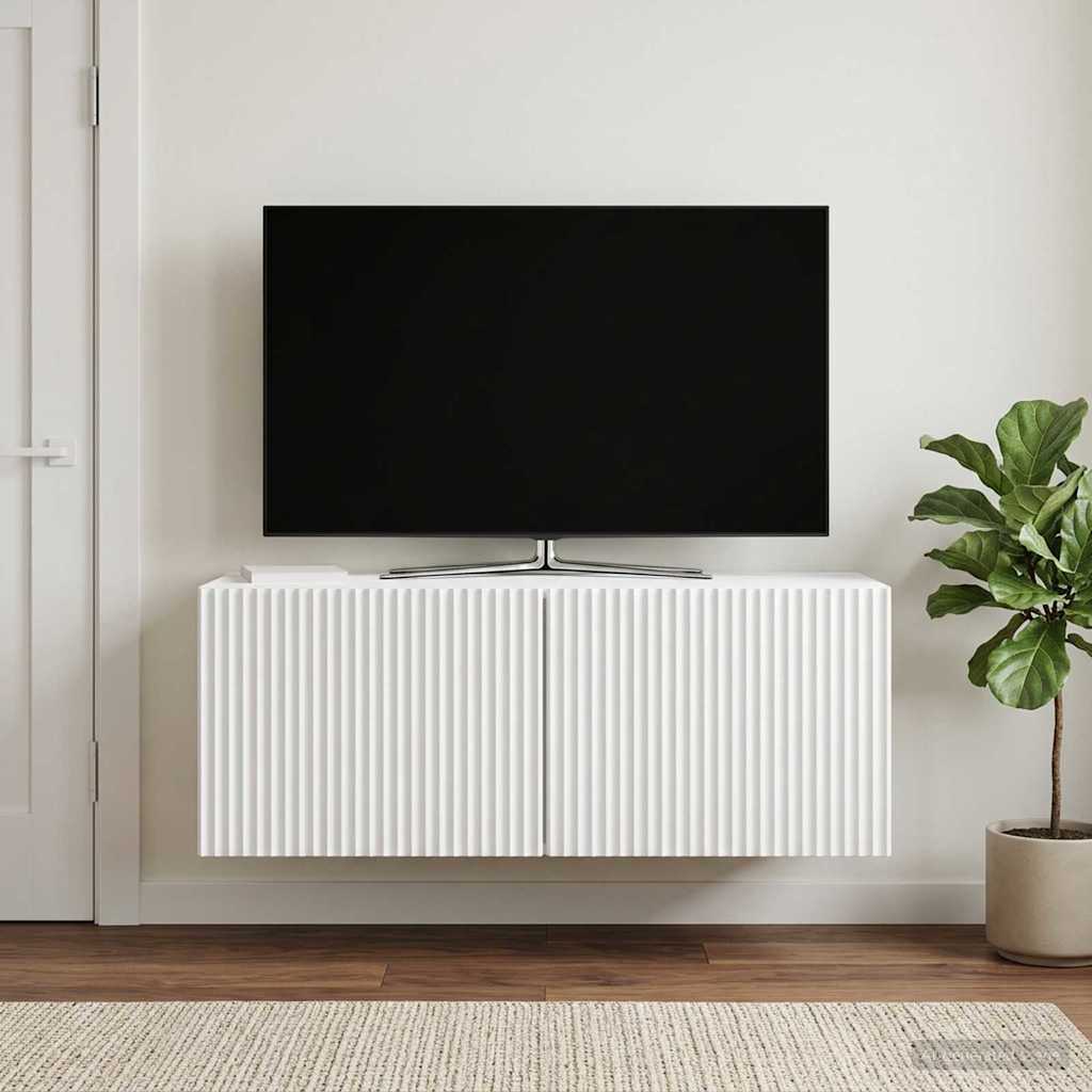 Meuble TV mural Blanc 78,5 x 31 x 30 cm Bois d'ingénierie - XIOS