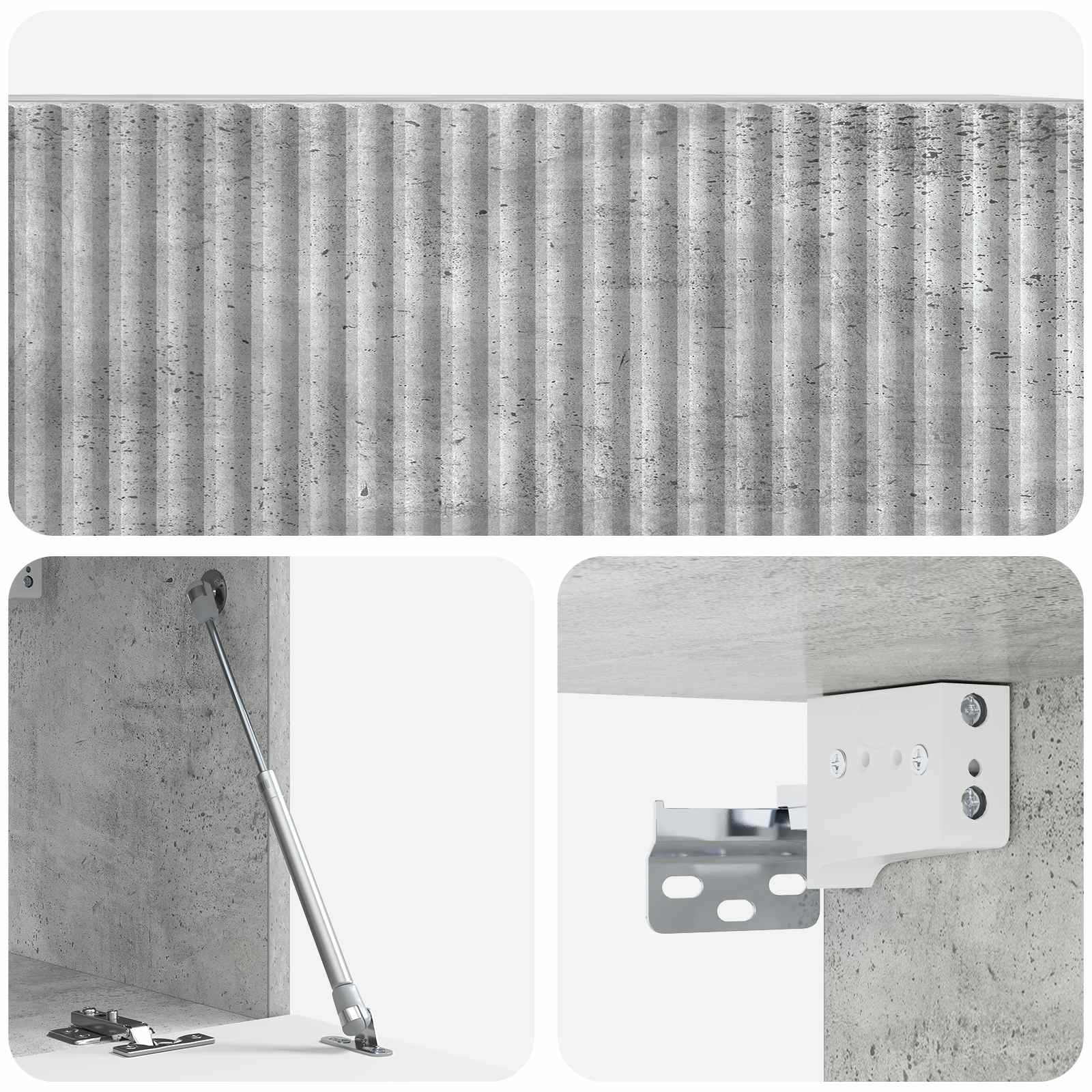 Meuble TV mural Gris béton 78,5 x 31 x 30 cm Bois d'ingénierie - XIOS