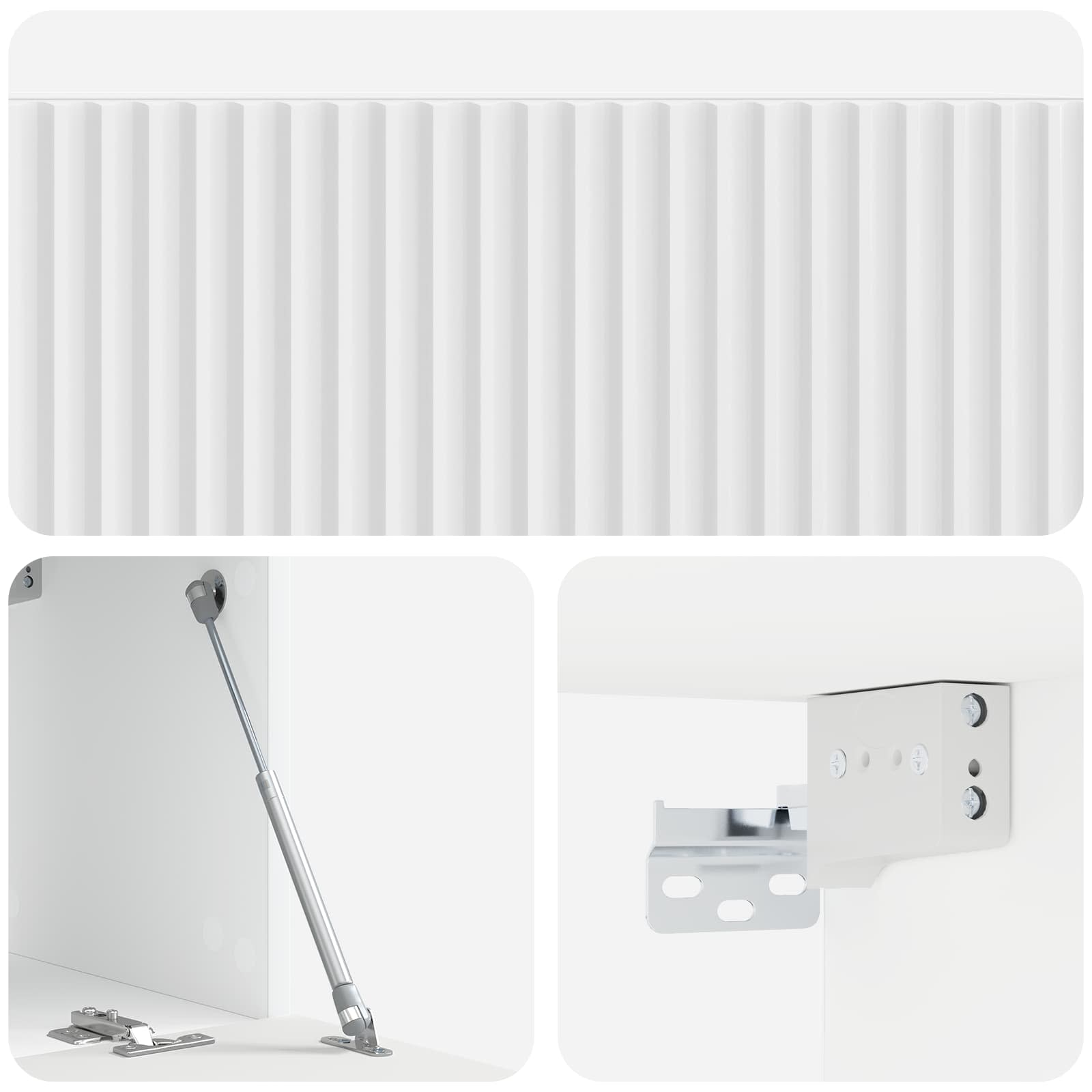 Meuble TV mural Montage mural Blanc brillant 78,5 x 31 x 30 cm - XIOS