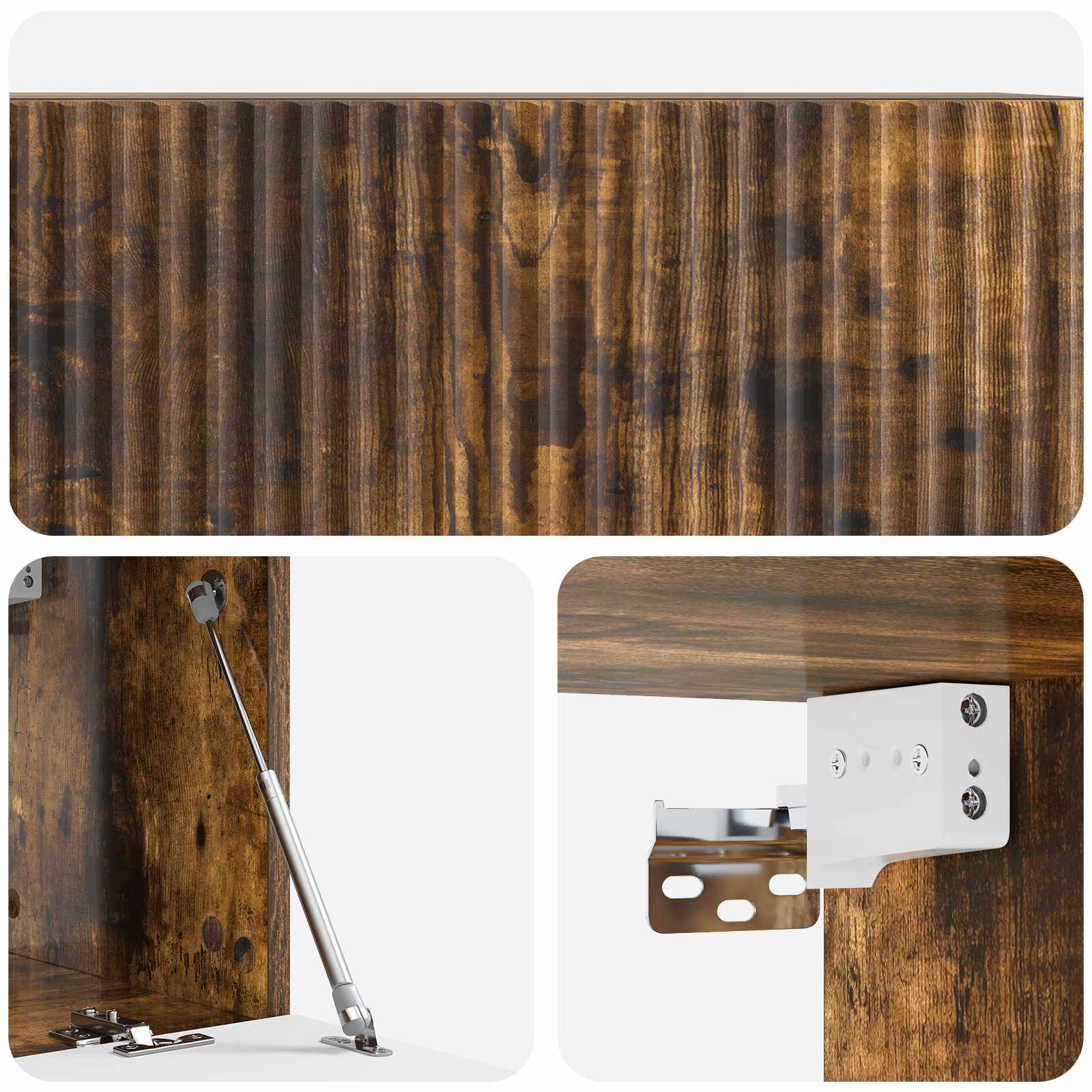 Meuble TV mural Chêne fumé 78,5 x 31 x 30 cm Bois d'ingénierie - XIOS