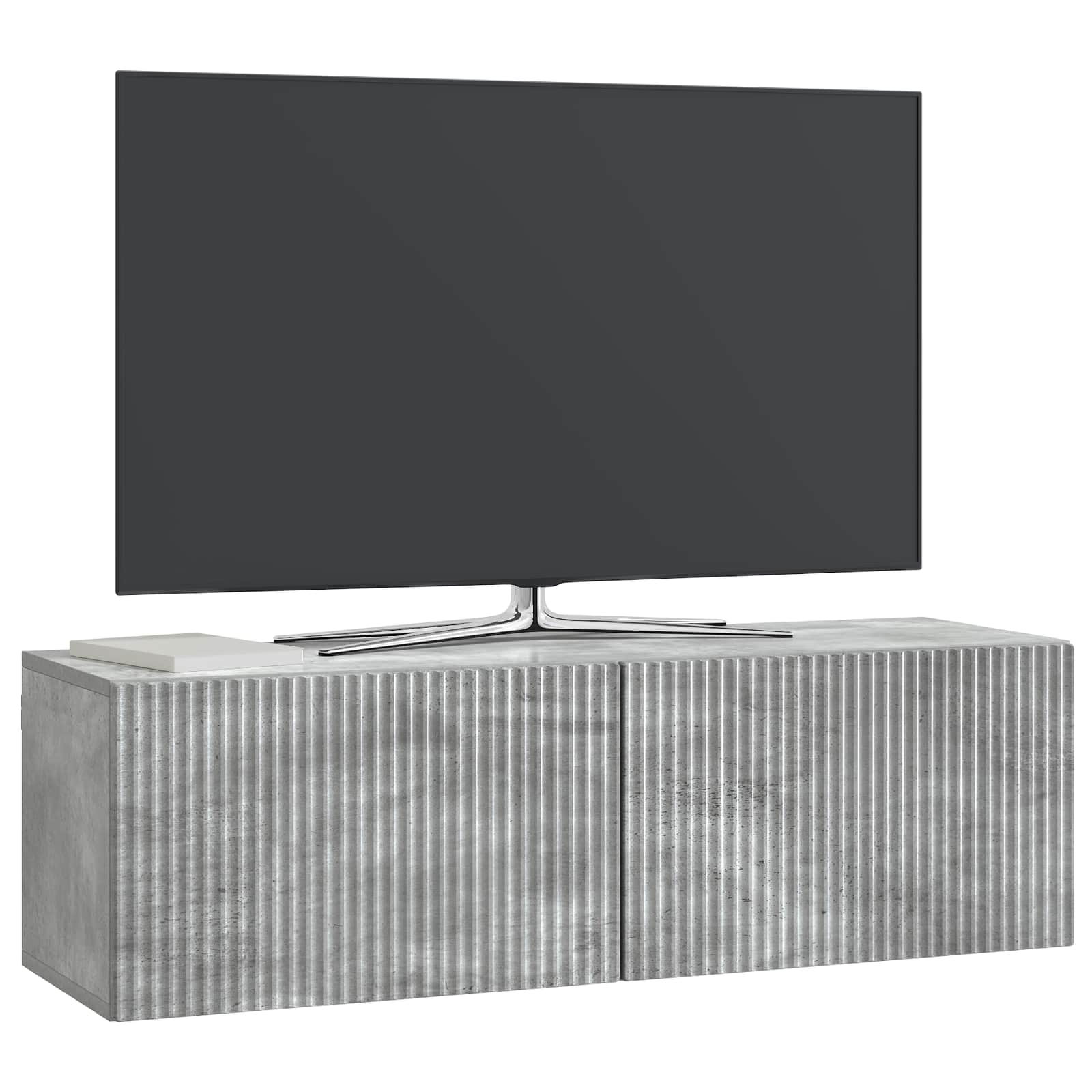 Meuble TV mural Gris béton 98 x 31 x 30 cm Bois d'ingénierie - XIOS