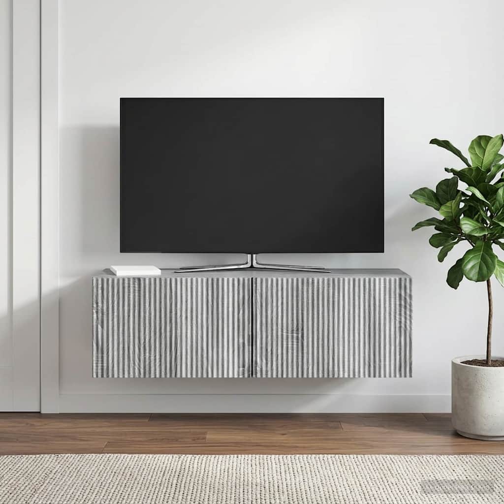 Meuble TV mural Sonoma gris 98 x 31 x 30 cm Bois d'ingénierie - XIOS