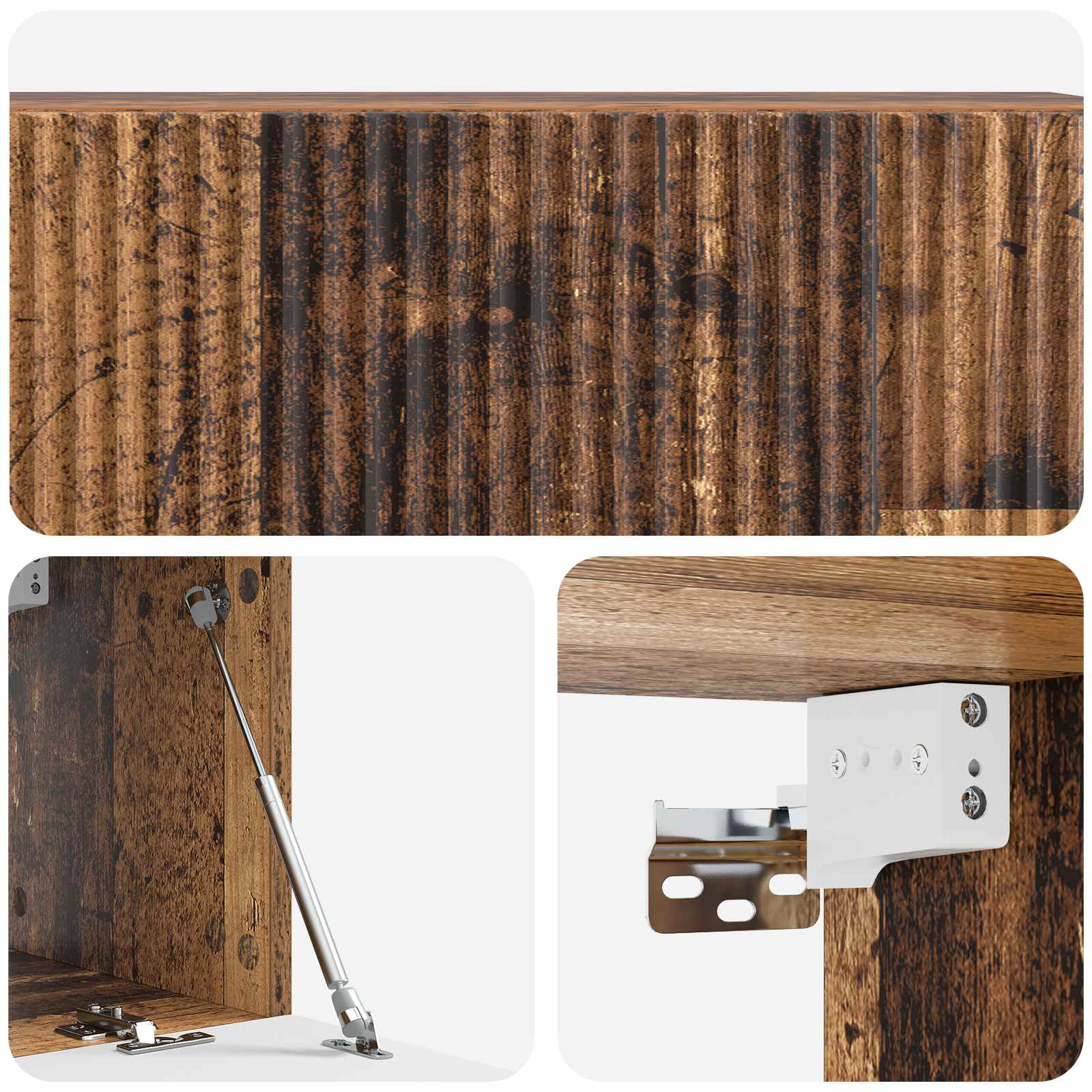 Meuble TV mural Bois ancien 98 x 31 x 30 cm Bois d'ingénierie - XIOS