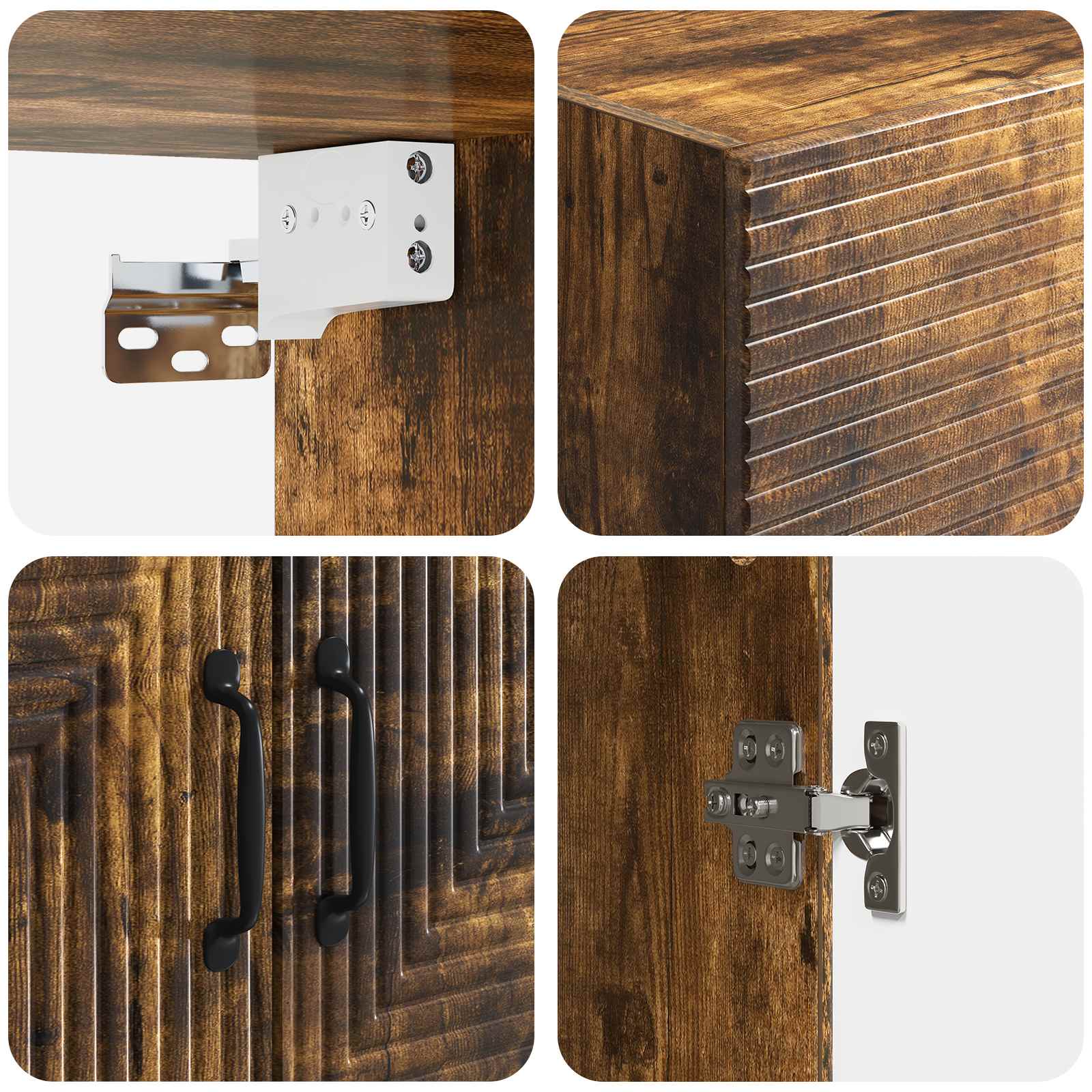 Armoire Murale Chêne fumé 66 x 34,5 x 90 cm Bois d'ingénierie - XIOS