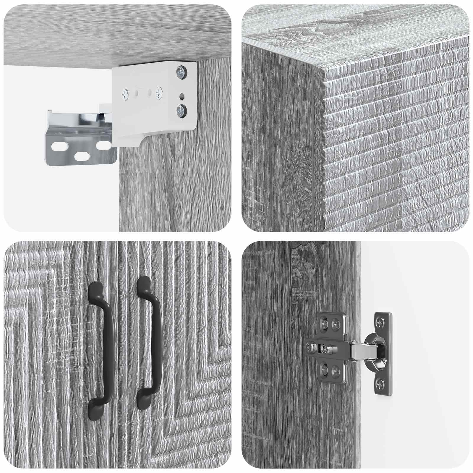 Armoire Murale Sonoma gris 66 x 34,5 x 90 cm Bois d'ingénierie - XIOS