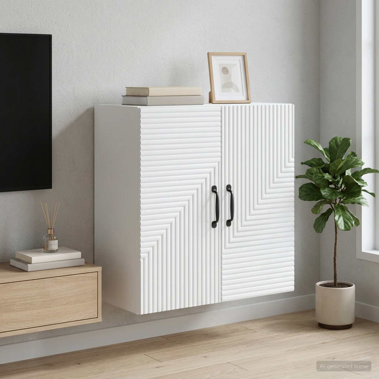 Armoire Murale Blanc 59 x 31 x 60 cm Bois d'ingénierie - XIOS