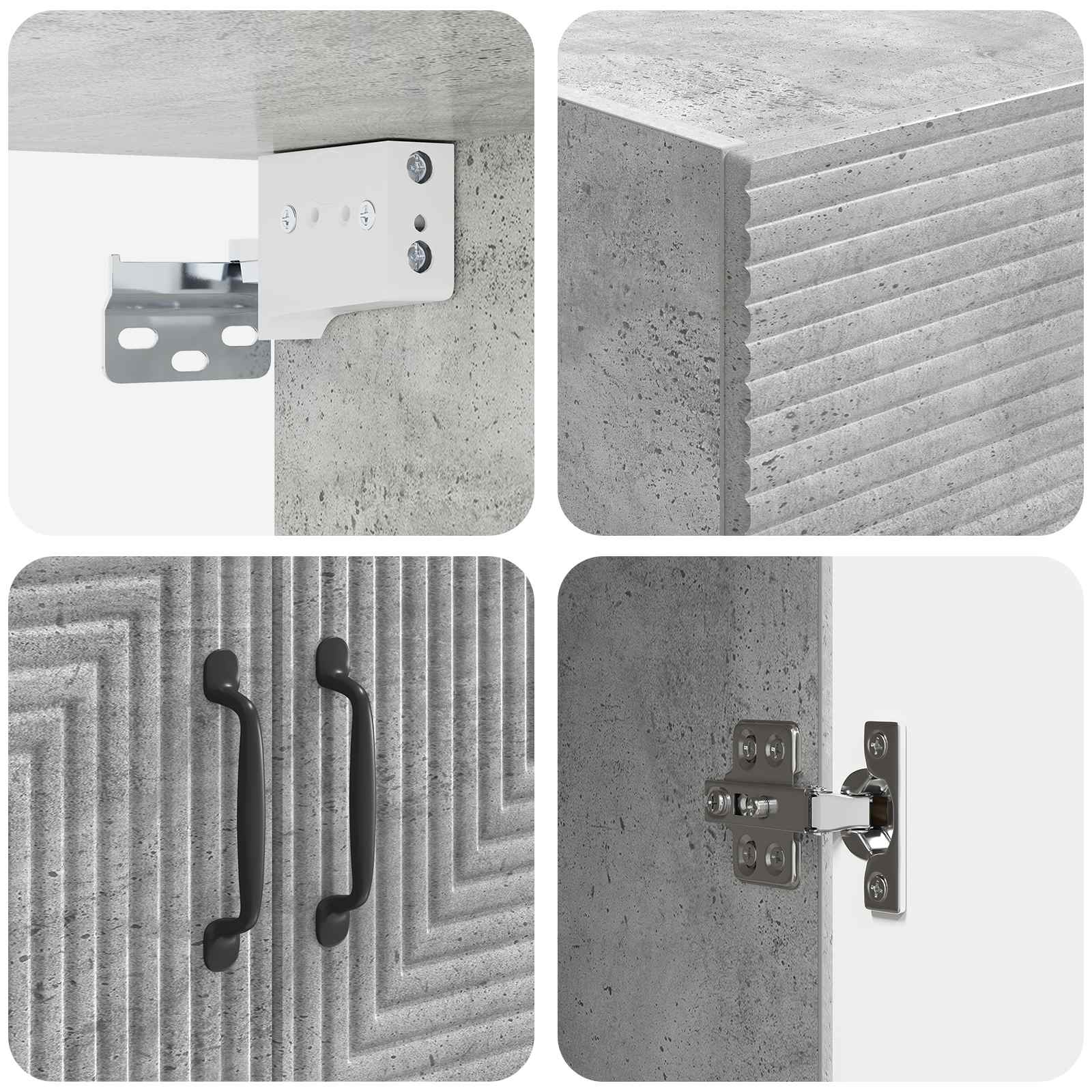 Armoire Murale Gris béton 59 x 31 x 60 cm Bois d'ingénierie - XIOS