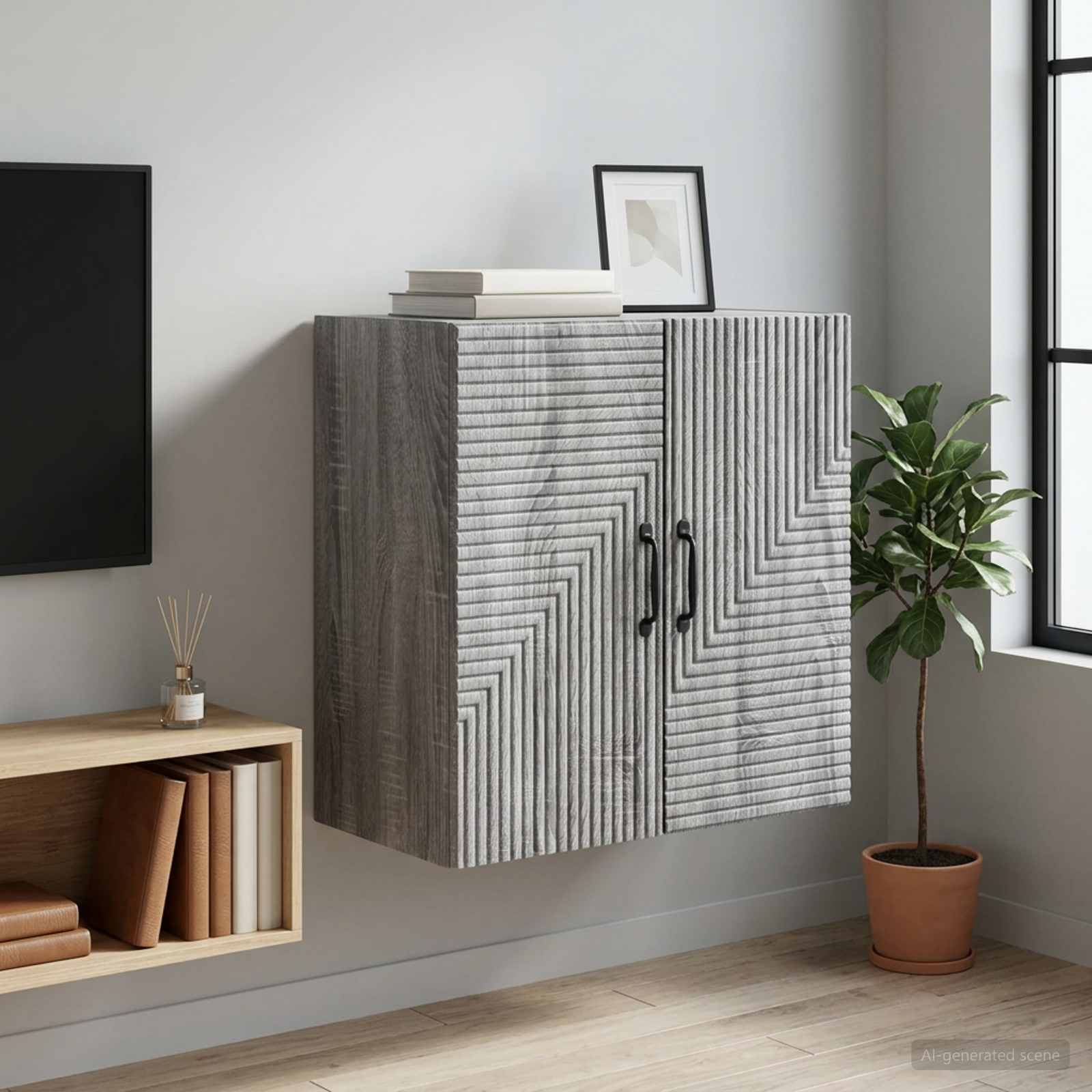 Armoire Murale Sonoma gris 59 x 31 x 60 cm Bois d'ingénierie - XIOS