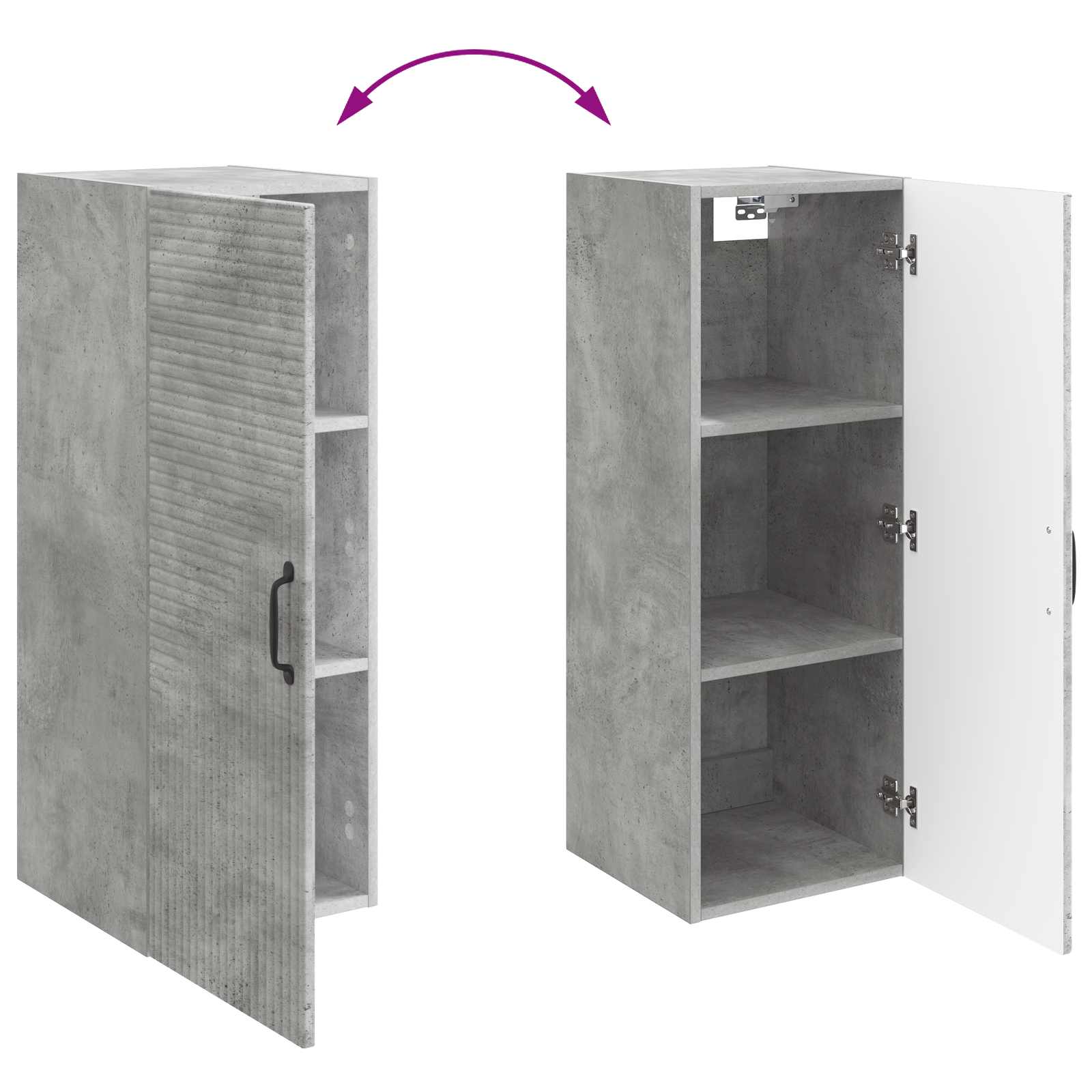 Armoire Murale Gris béton 33 x 34,5 x 90 cm Bois d'ingénierie - XIOS