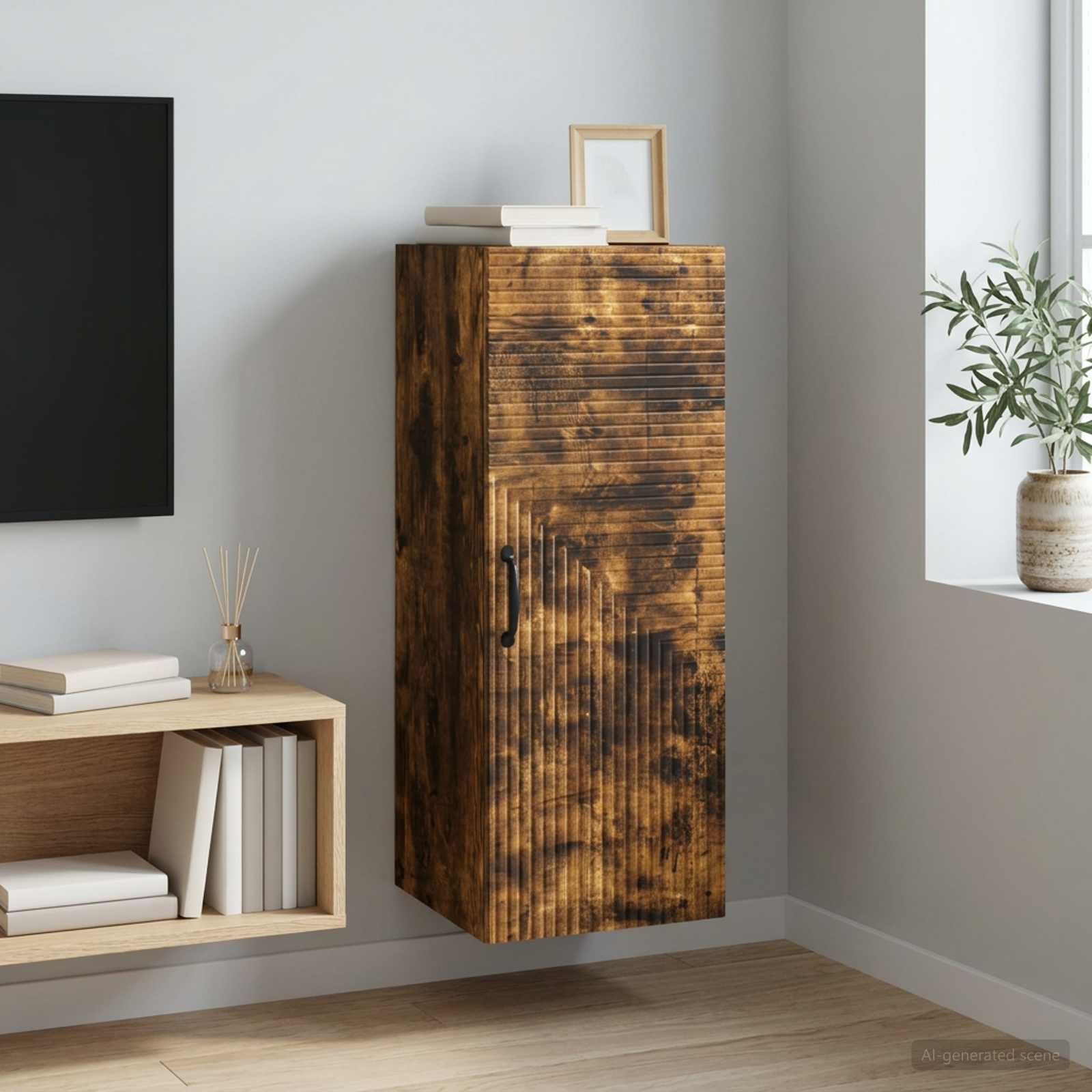 Armoire Murale Chêne fumé 33 x 34,5 x 90 cm Bois d'ingénierie - XIOS