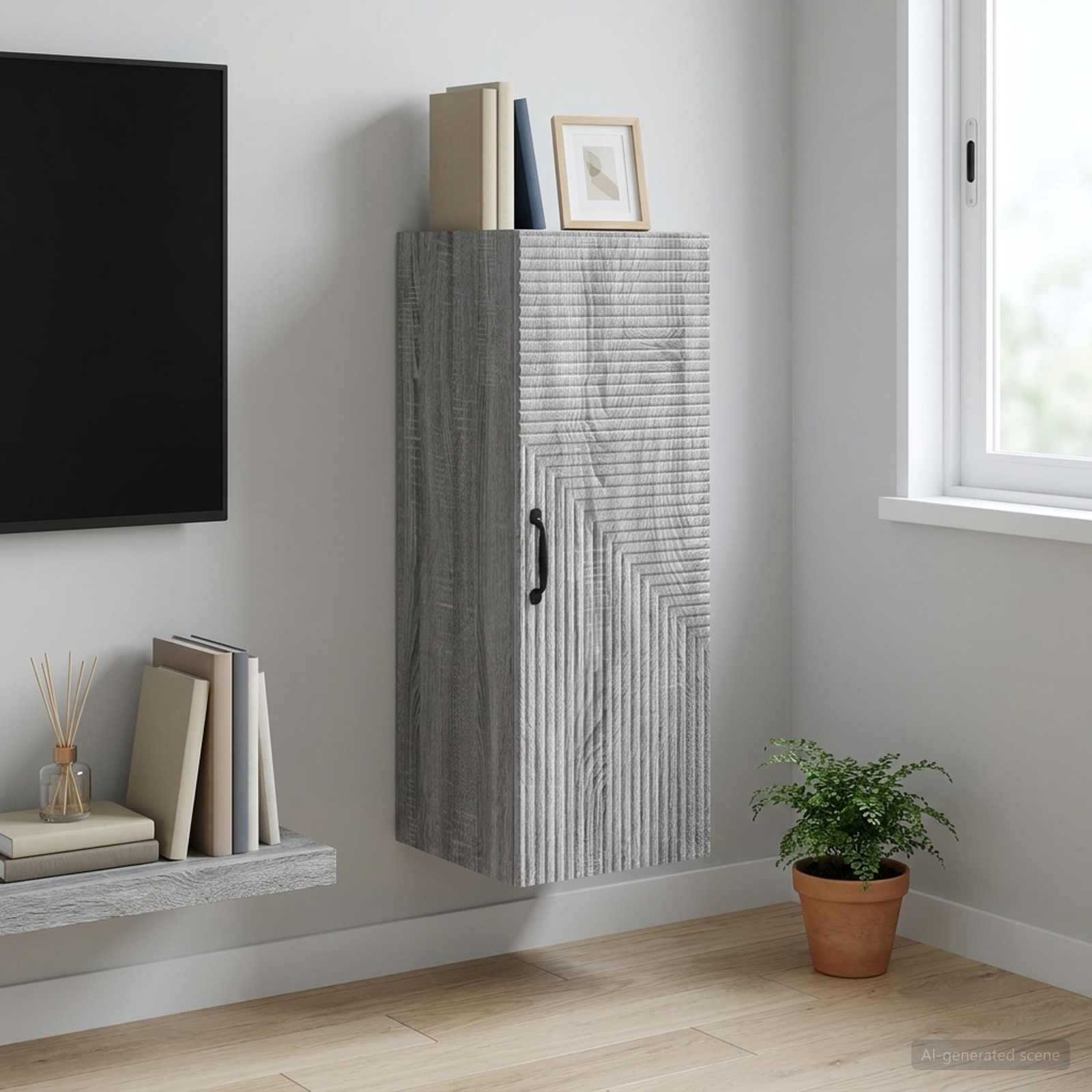 Armoire Murale Sonoma gris 33 x 34,5 x 90 cm Bois d'ingénierie - XIOS
