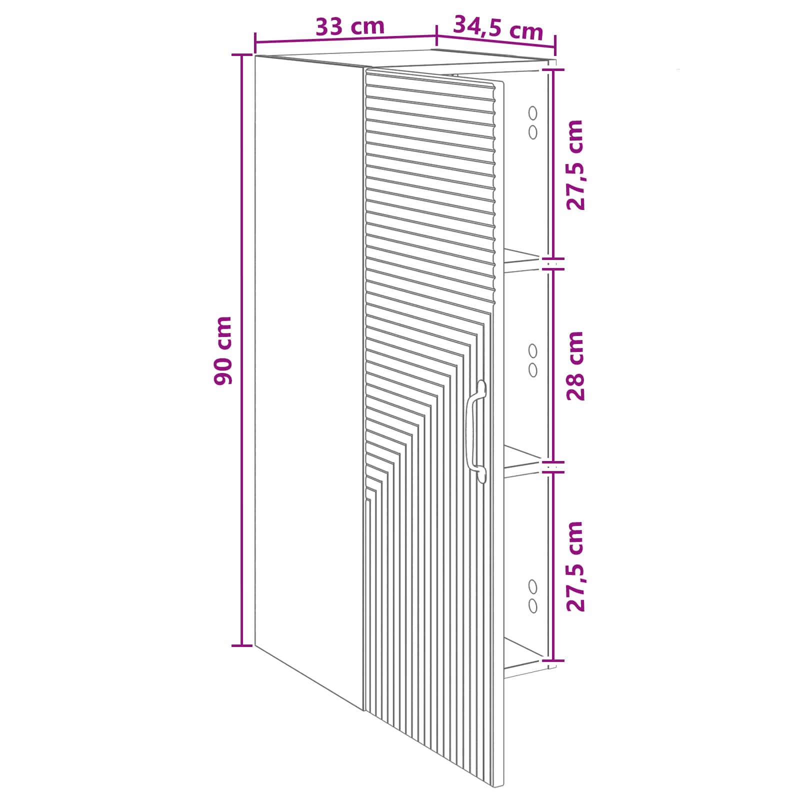 Armoire Murale Bois ancien 33 x 34,5 x 90 cm Bois d'ingénierie - XIOS