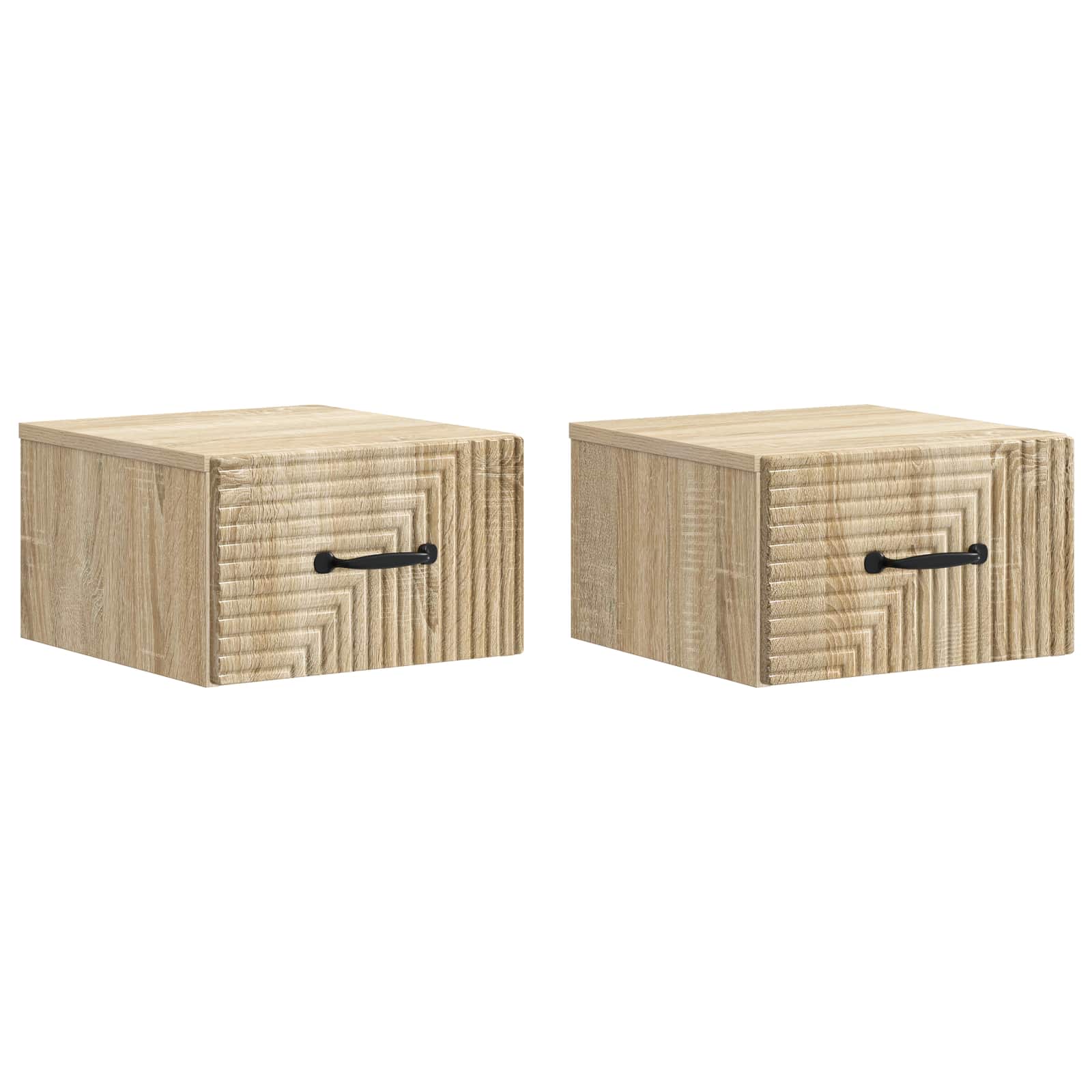 Cabinet de chevet mural 2 pcs Chêne Sonoma 34,5 x 33 x 20 cm