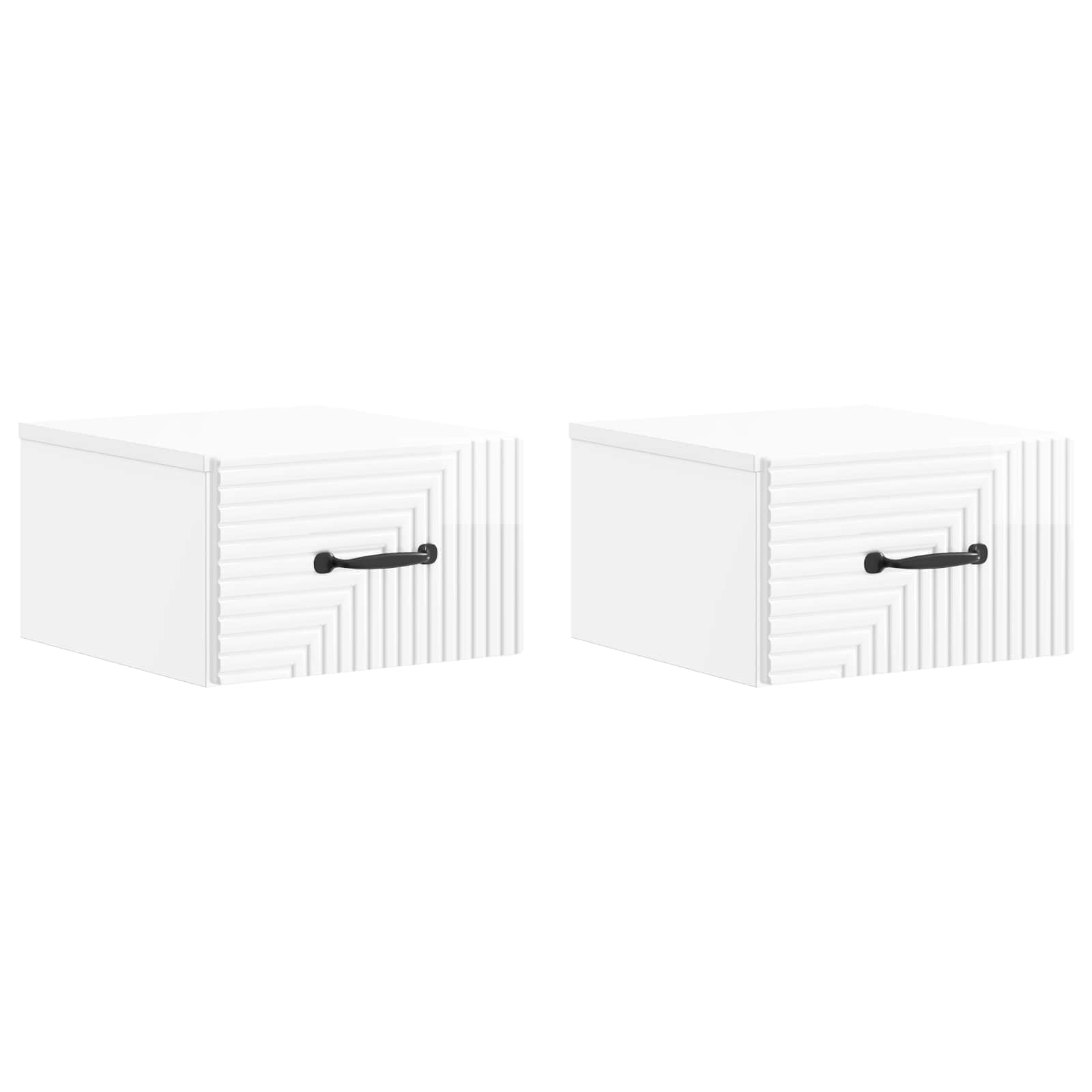 Cabinet de chevet mural 2 pcs Blanc brillant 34,5 x 33 x 20 cm - XIOS