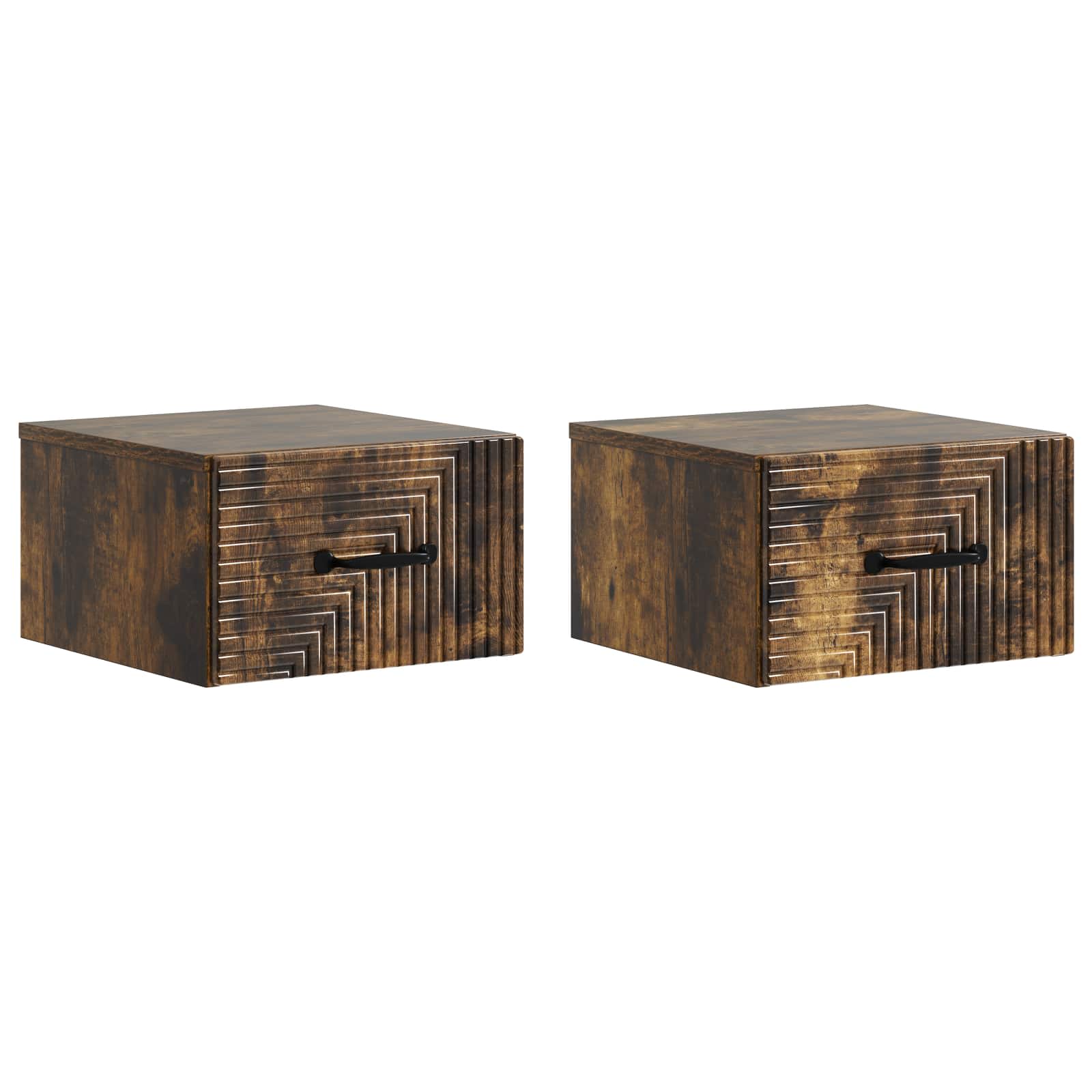 Cabinet de chevet mural 2 pcs Chêne fumé 34,5 x 33 x 20 cm - XIOS