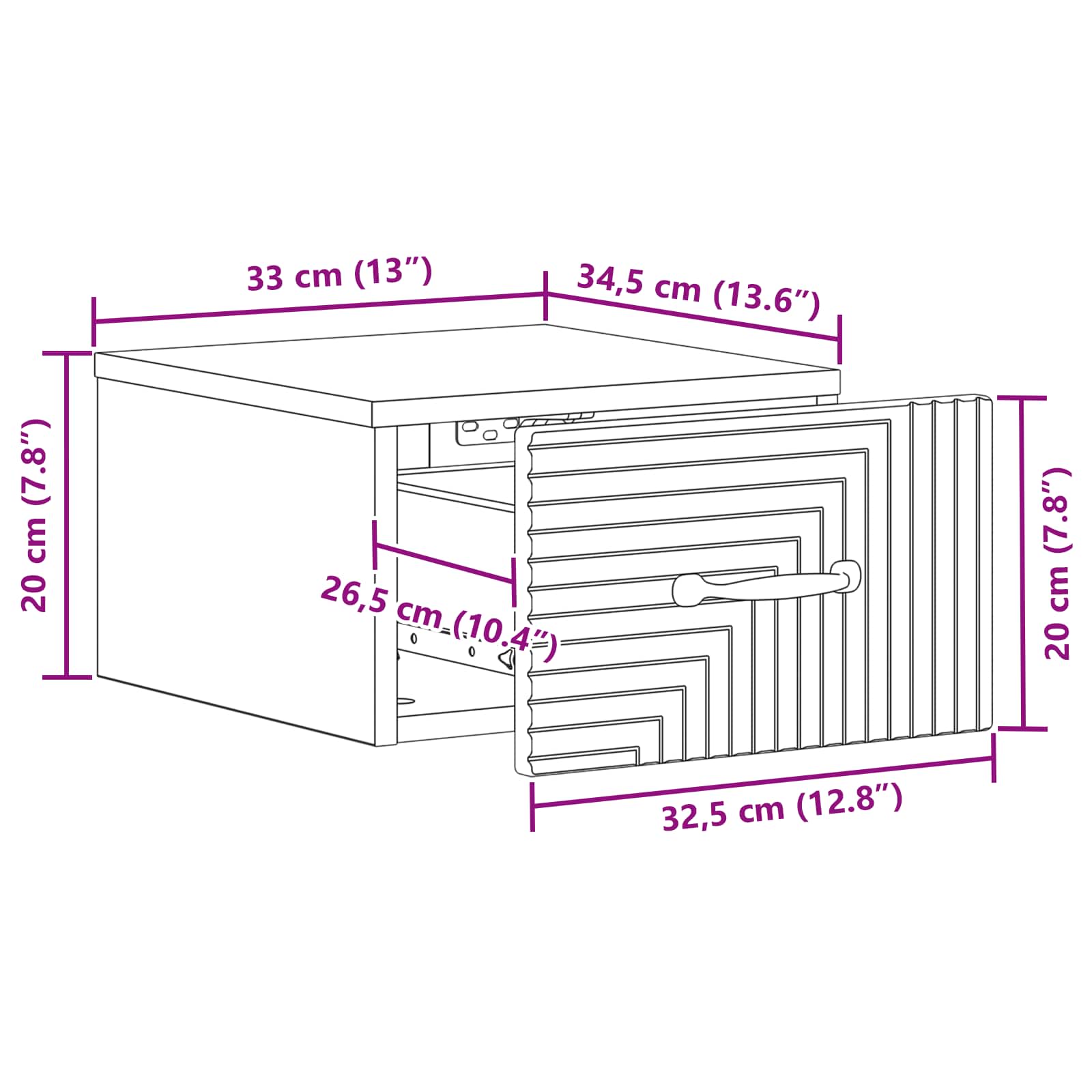 Cabinet de chevet mural 2 pcs Chêne artisanal 34,5 x 33 x 20 cm - XIOS