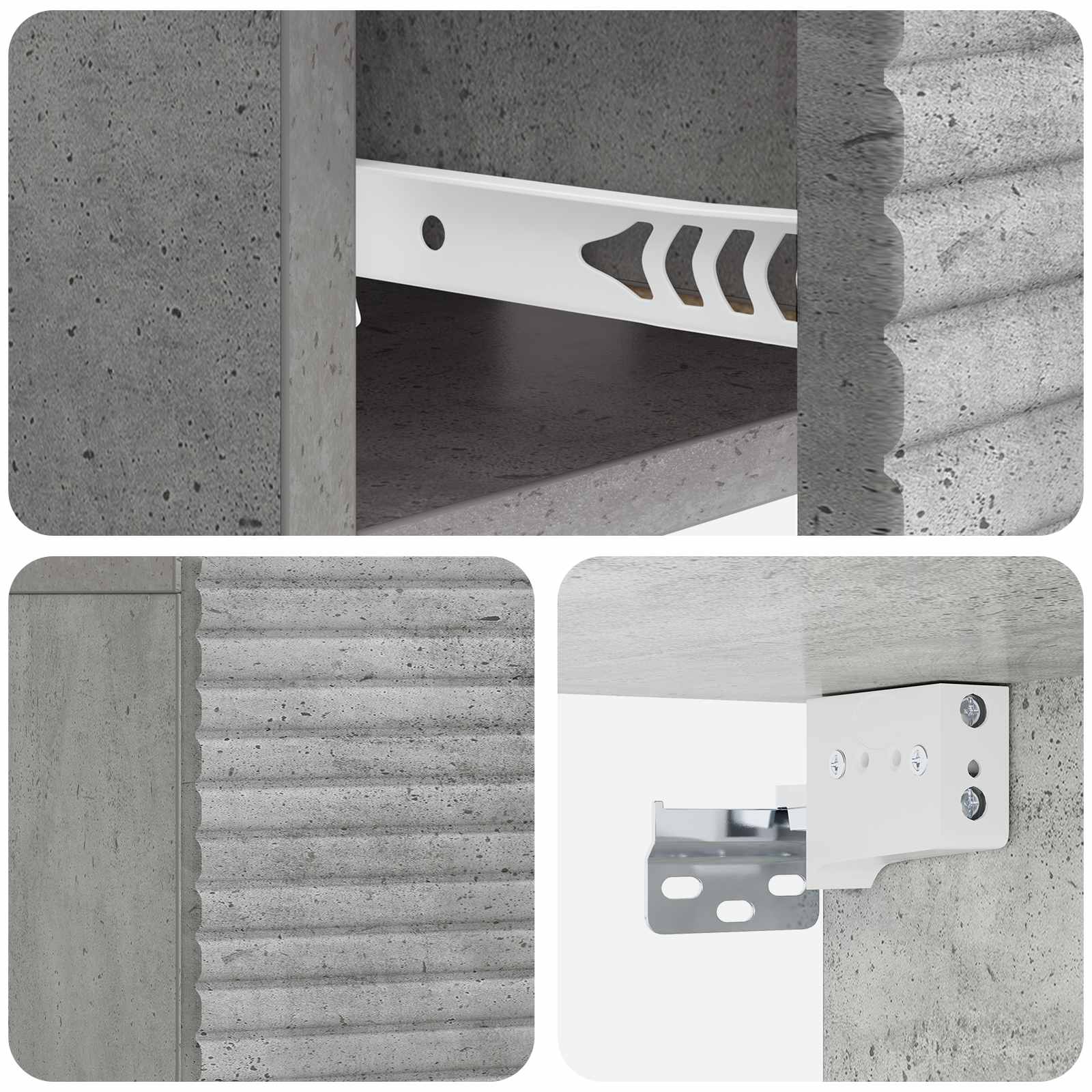 Cabinet de chevet mural 2 pcs Gris béton 49 x 34,5 x 20 cm - XIOS