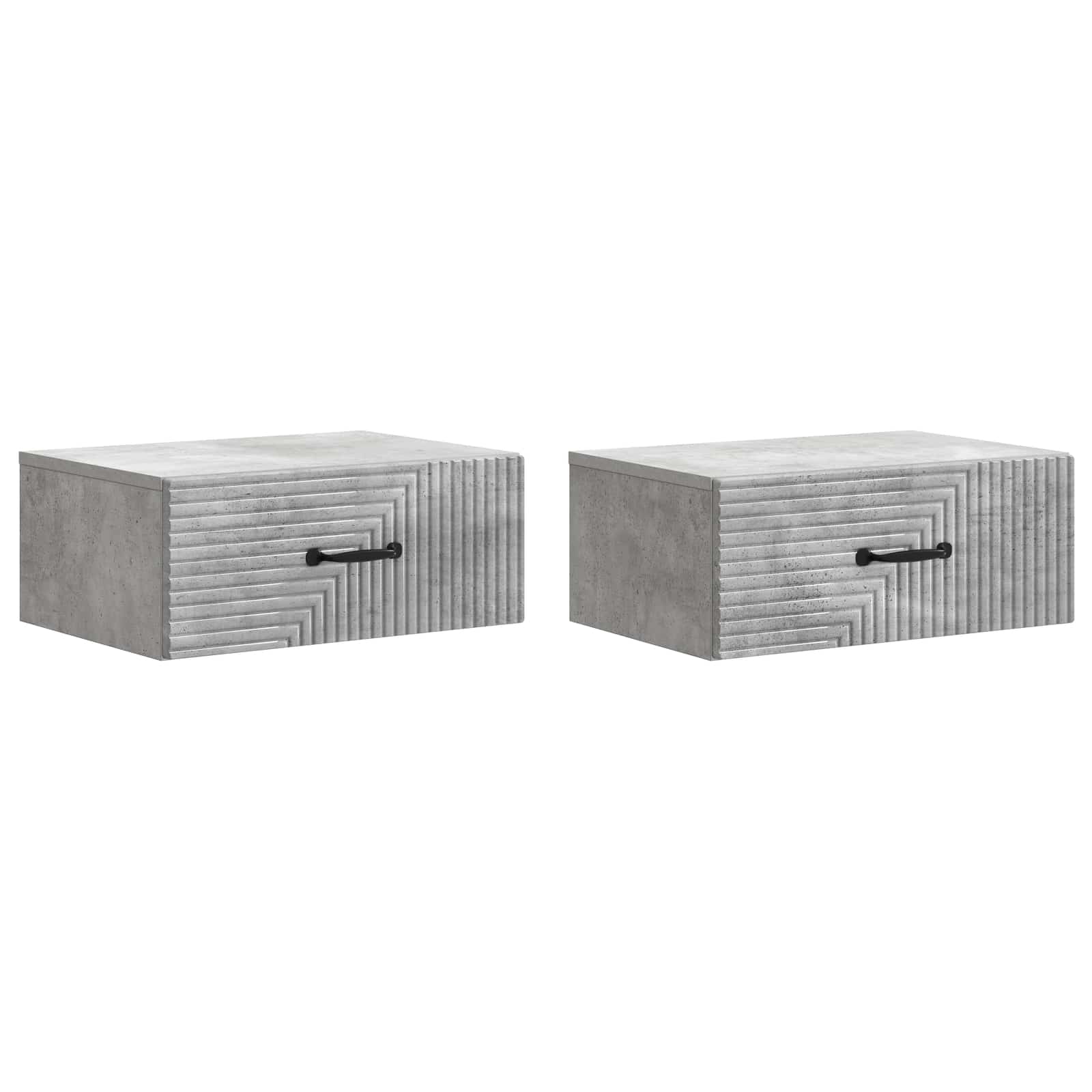 Cabinet de chevet mural 2 pcs Gris béton 49 x 34,5 x 20 cm - XIOS