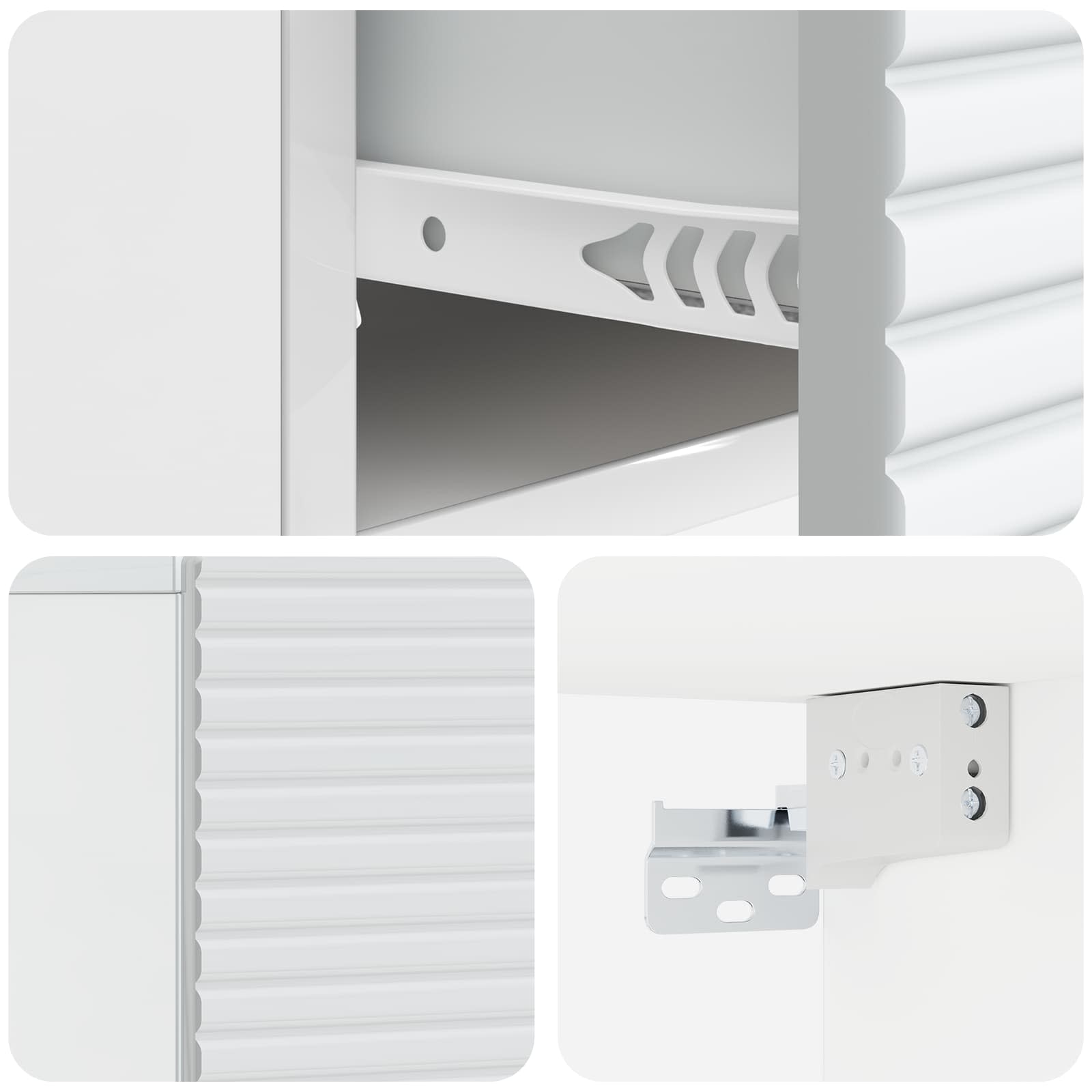 Cabinet de chevet mural 2 pcs Blanc brillant 49 x 34,5 x 20 cm - XIOS